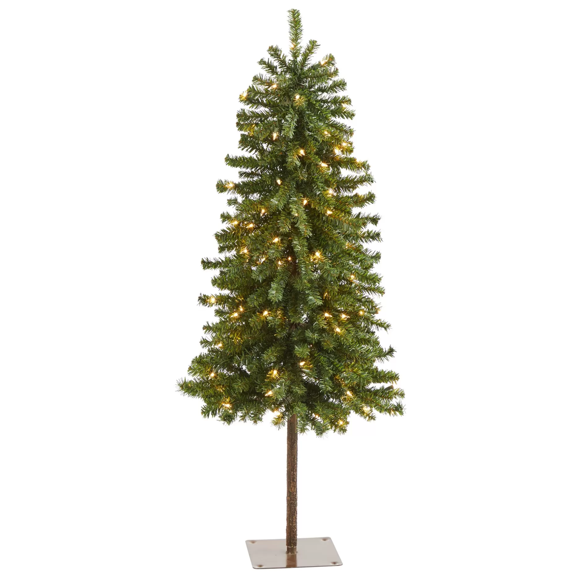 Cheap 4' Pre-Lit Alpine Artificial Christmas Tree, Clear Led Lights Alpine