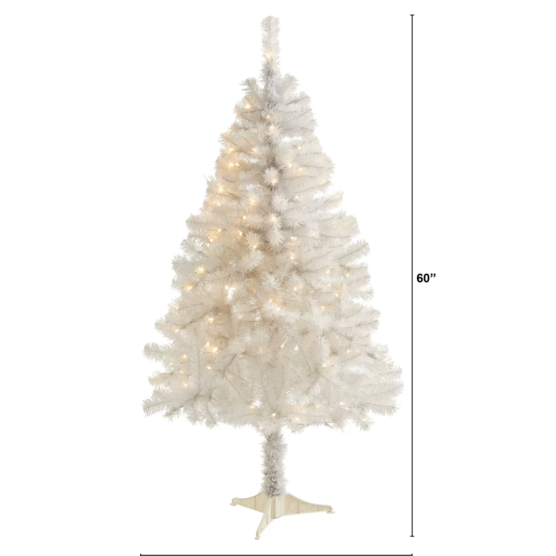 Clearance 5' Pre-Lit Artificial Christmas Tree, Clear Led Lights Pre-Lit