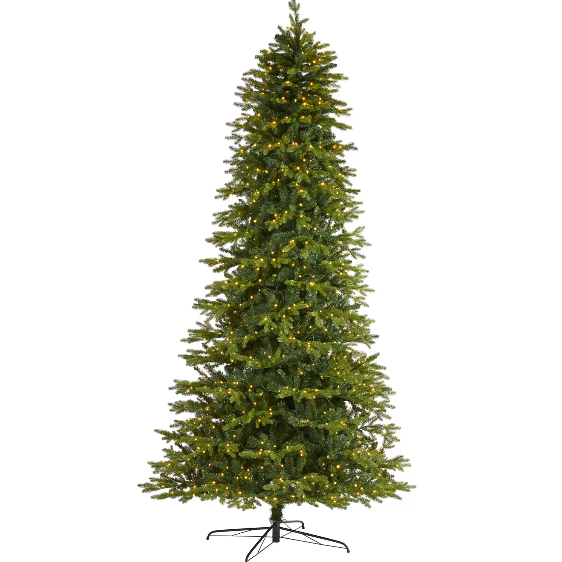 New 10' Pre-Lit Belgium Fir Artificial Christmas Tree, Clear Led Lights Colorful