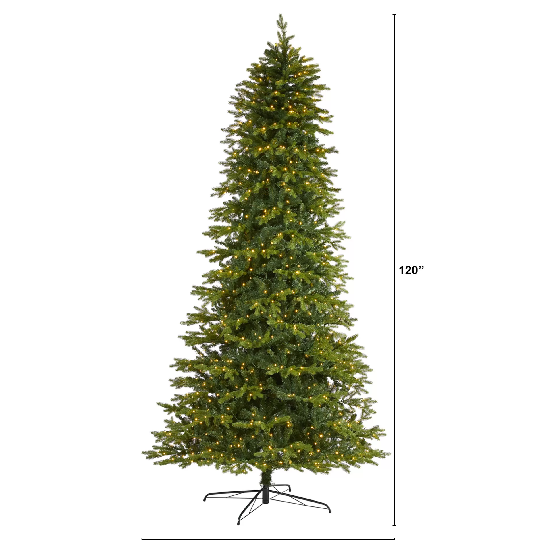 New 10' Pre-Lit Belgium Fir Artificial Christmas Tree, Clear Led Lights Colorful