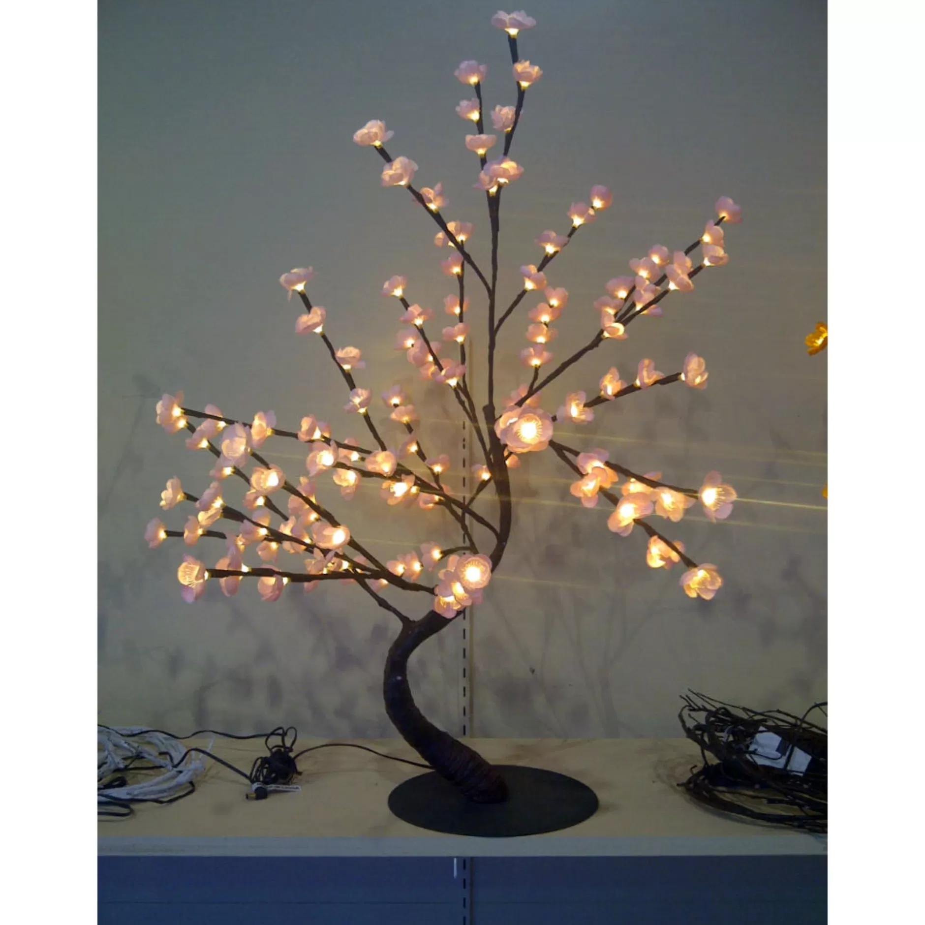 Online 2.6' Pre-Lit Bonsai Artificial Tree, Pink Led Lights Pre-Lit