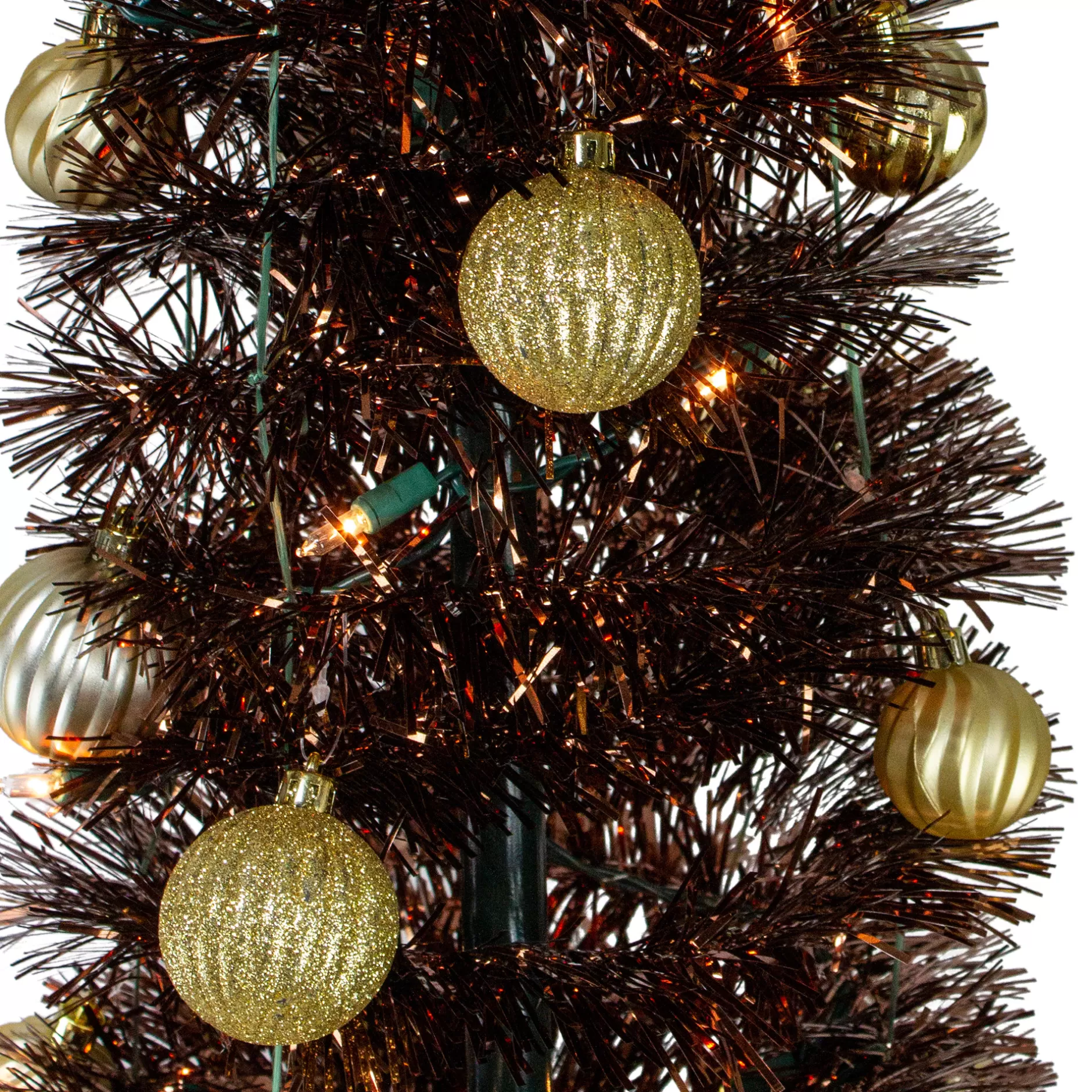 Store 6' Pre-Lit Brown Pre-Decorated Pop-Up Artificial Christmas Tree Pop Up