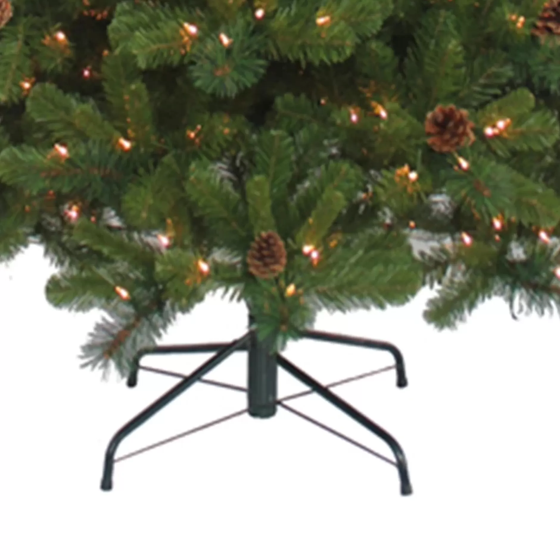 Sale 7.5' Pre-Lit Burlington Spruce With Pinecone Artificial Christmas Tree, Clear Lights Pre-Lit