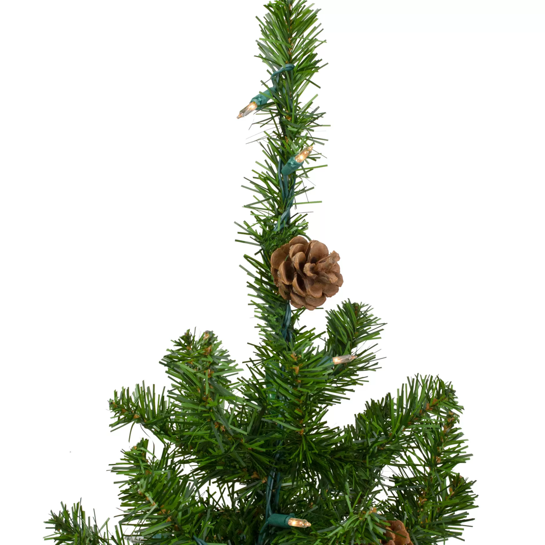 Best 3' Pre-Lit Canadian Pine With Pine Cones Artificial Christmas Tree - Clear Lights Pre-Lit