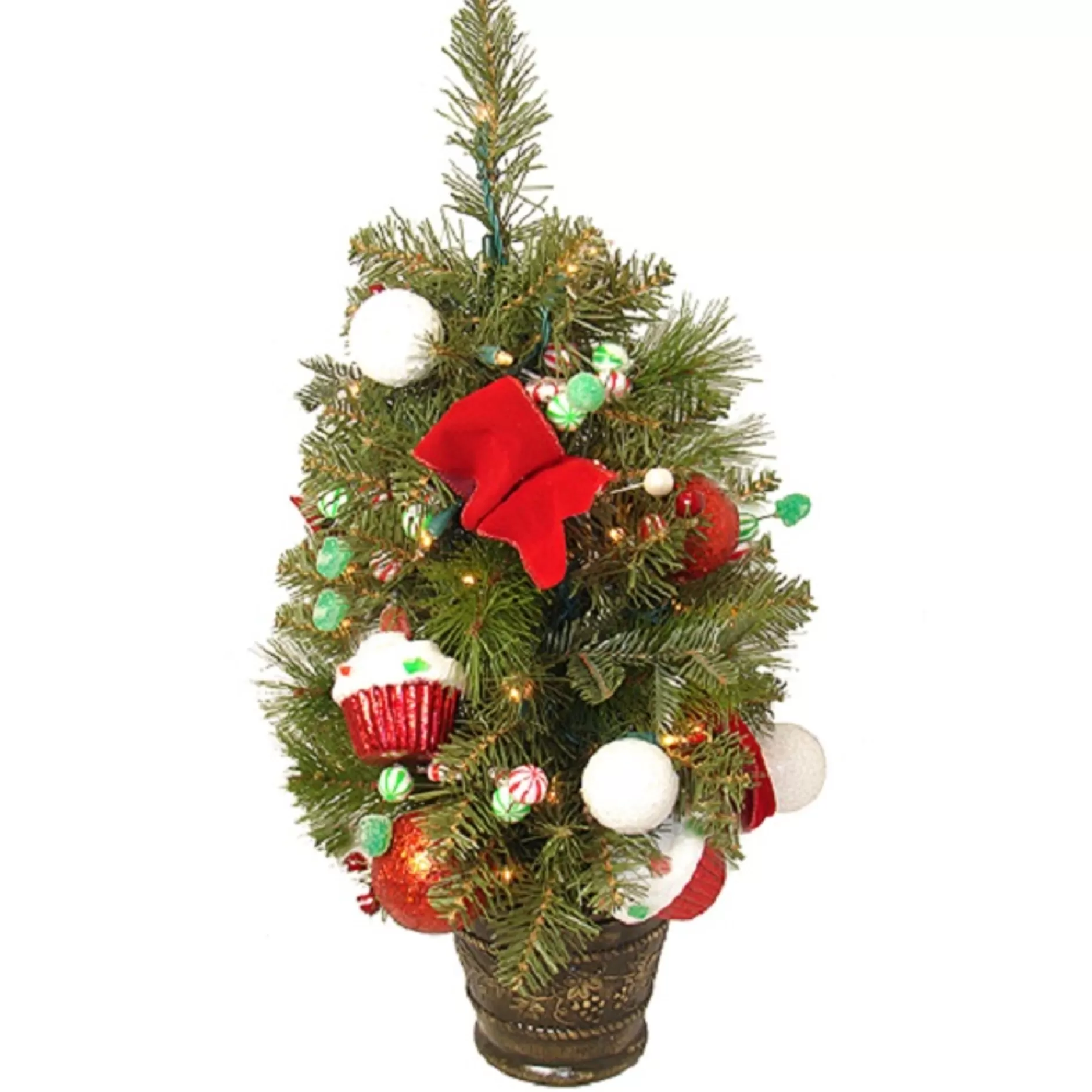 Outlet 2' Pre-Lit Candy Fantasy Artificial Christmas Tree - Clear Lights Potted