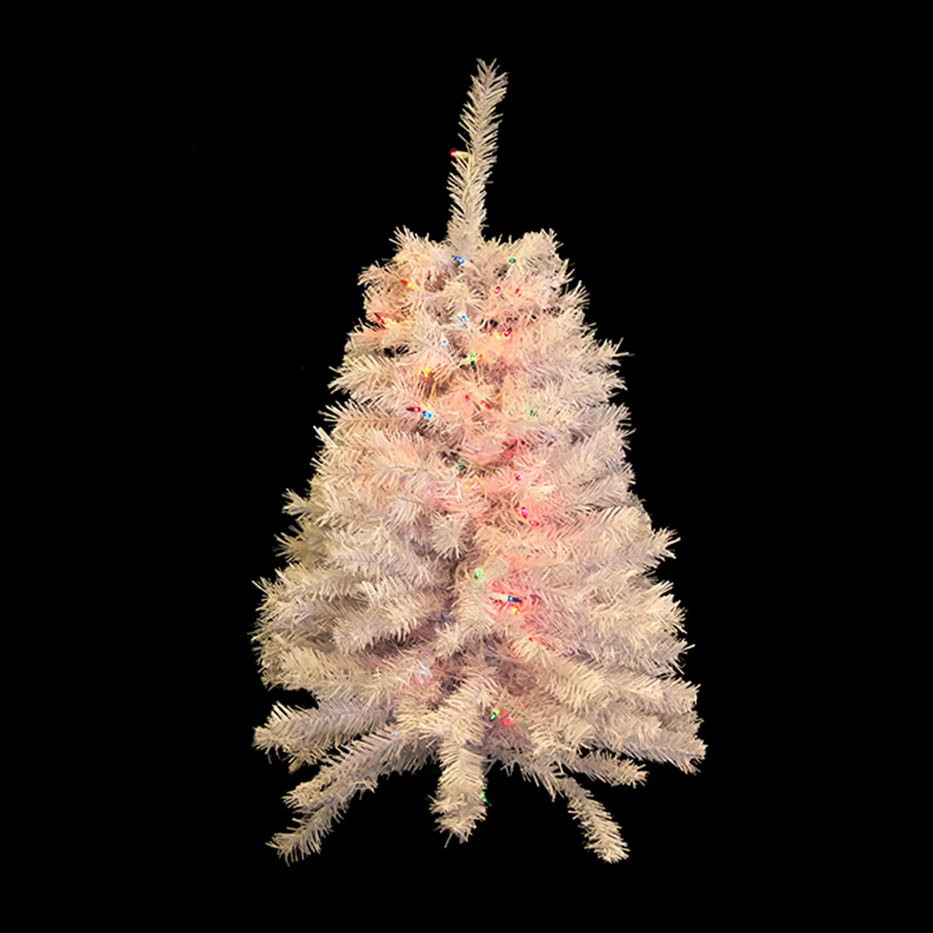 Shop 3' Pre-Lit Cedar Pine Artificial Christmas Wall Tree - Multicolor Lights Colorful