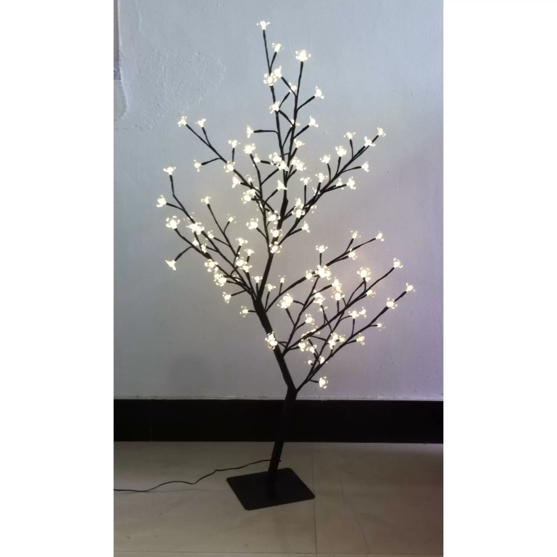 Cheap 3.5' Pre-Lit Cherry Artificial Tree, Led White Floral Lights Pre-Lit