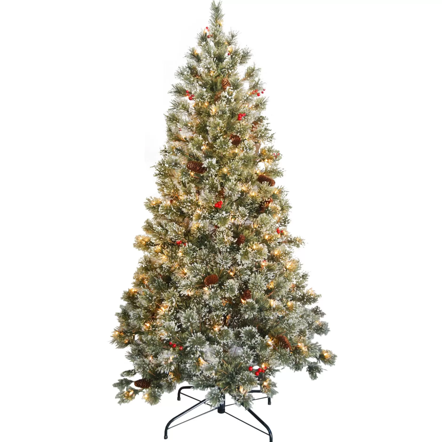 Clearance 6' Pre-Lit Crystal Cashmere Artificial Christmas Tree, Clear Lights Flocked