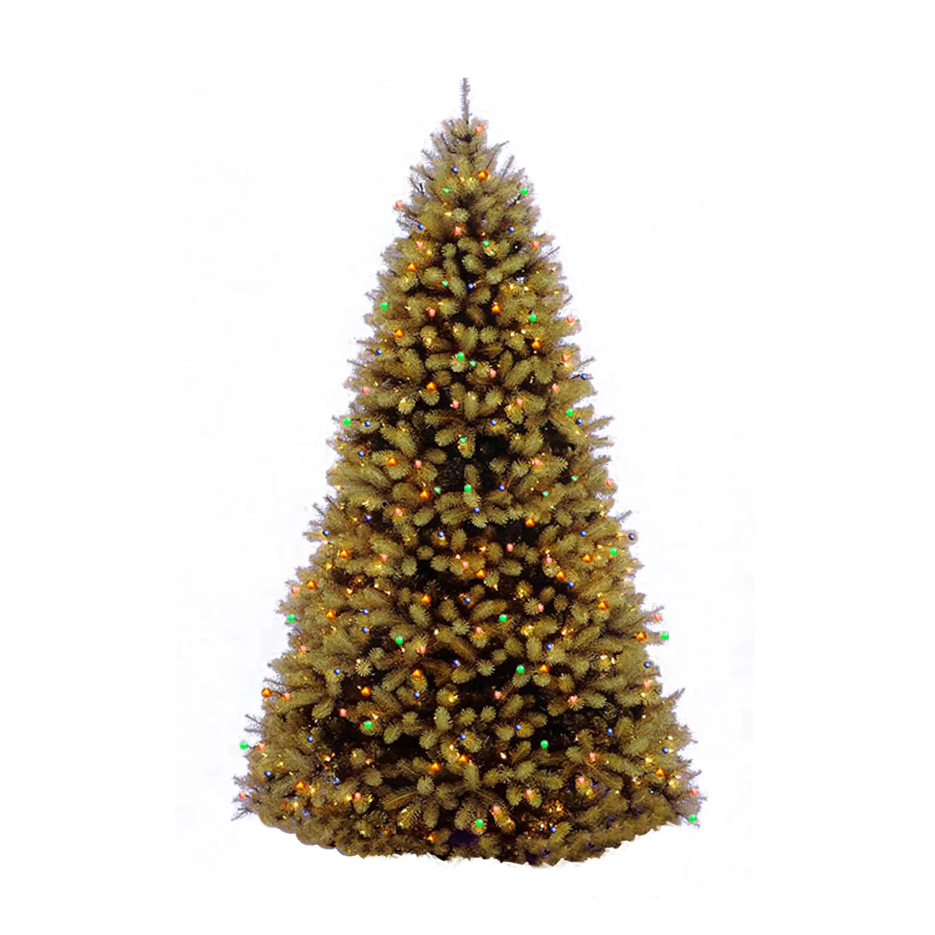 Cheap 12' Pre-Lit Downswept Douglas Fir Artificial Christmas Tree - Multicolor Lights Pre-Lit
