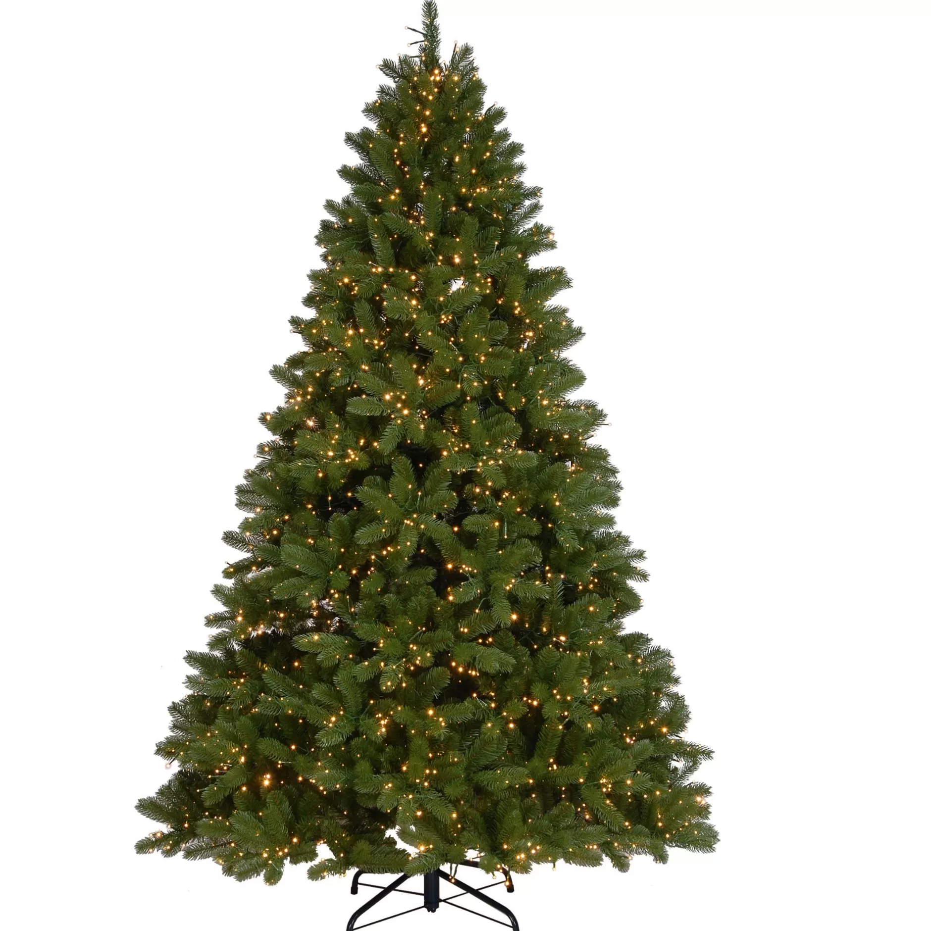 Best 7.5' Pre-Lit Downswept Douglas Fir Medium Artificial Christmas Tree, Multicolor Led Lights Pre-Lit