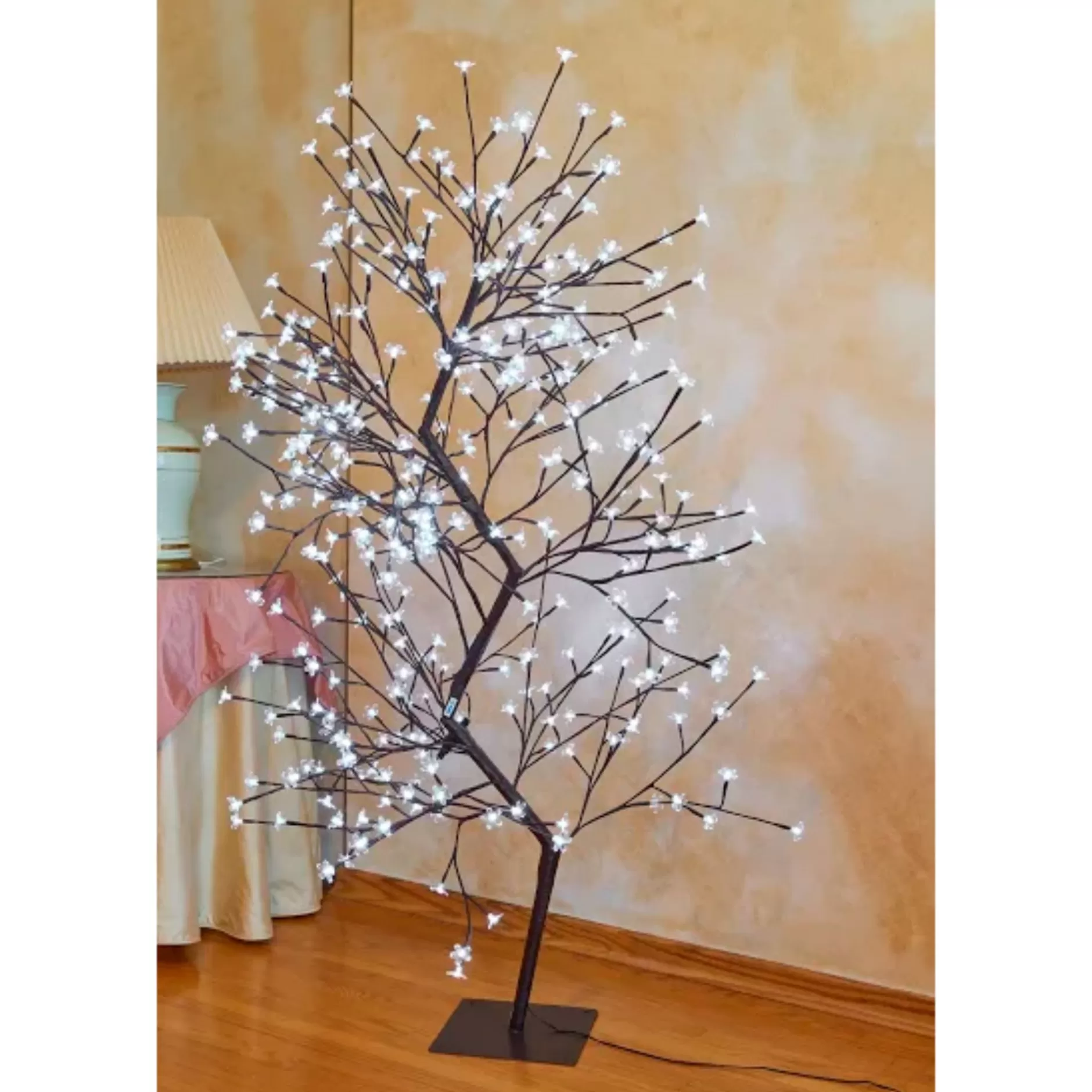 Flash Sale 5.25' Pre-Lit Dual Control Cherry Blossom Artificial Tree With 336 Led Lights Fiber Optic