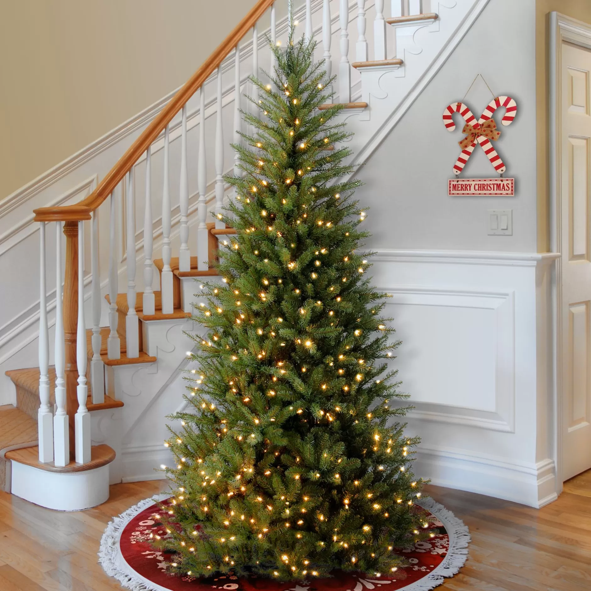 Discount 6.5' Pre-Lit Dunhill Fir Slim Artificial Christmas Tree – Clear Lights Pre-Lit