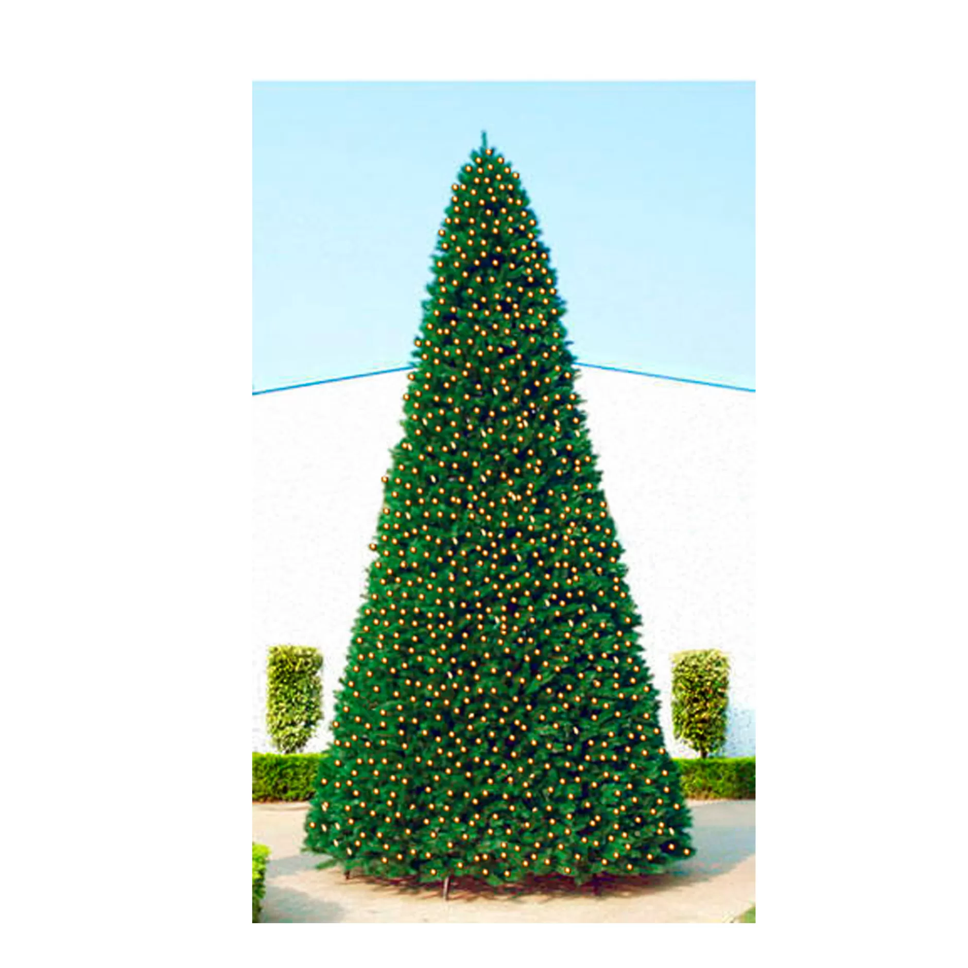 Cheap 16.5' Pre-Lit Everest Fir Commercial Tower Christmas Tree - Warm White C7 Led Lights Commercial
