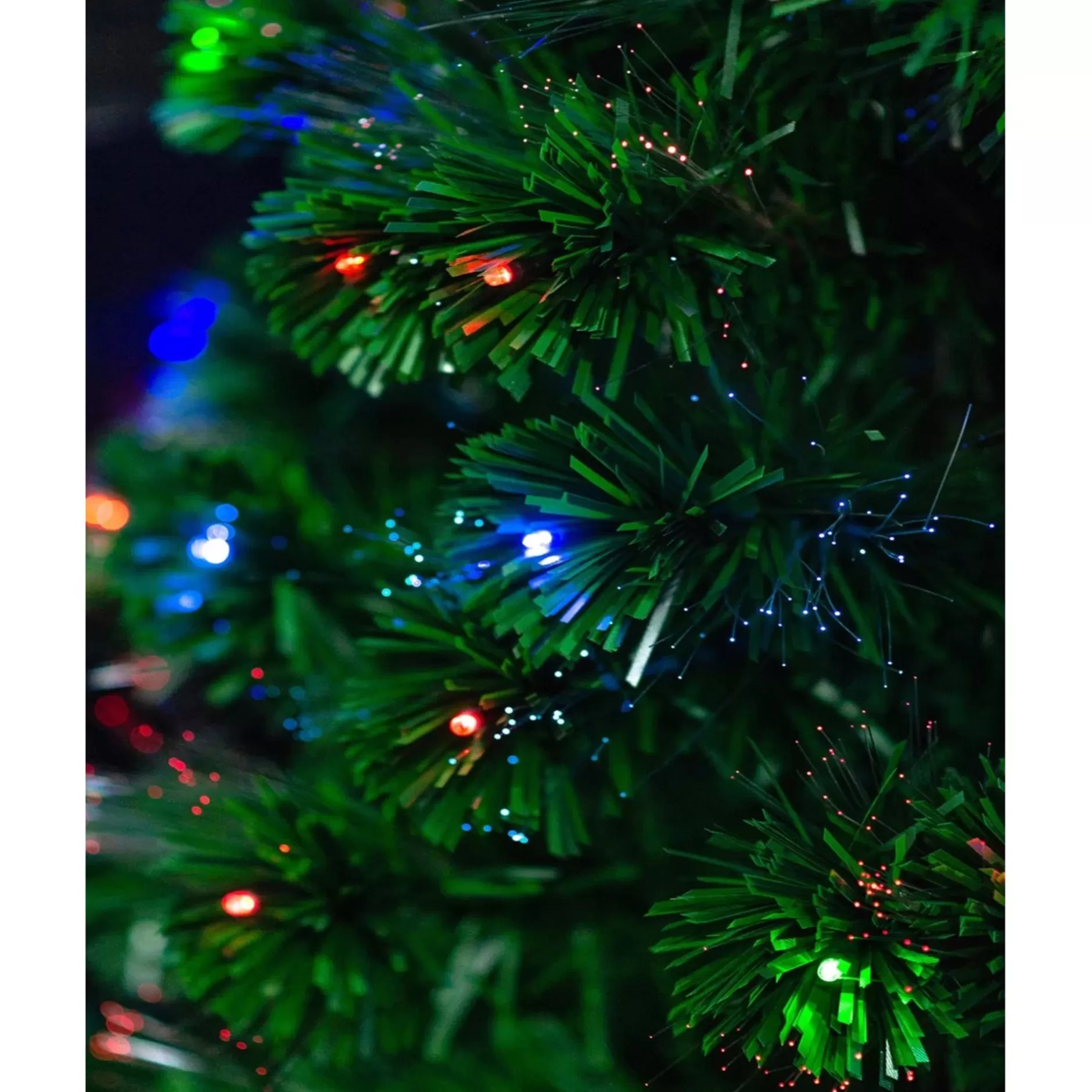 Fashion 6' Pre-Lit Fiber Optic Artificial Christmas Tree With Star Tree Topper, Led Multicolor Lights Fiber Optic