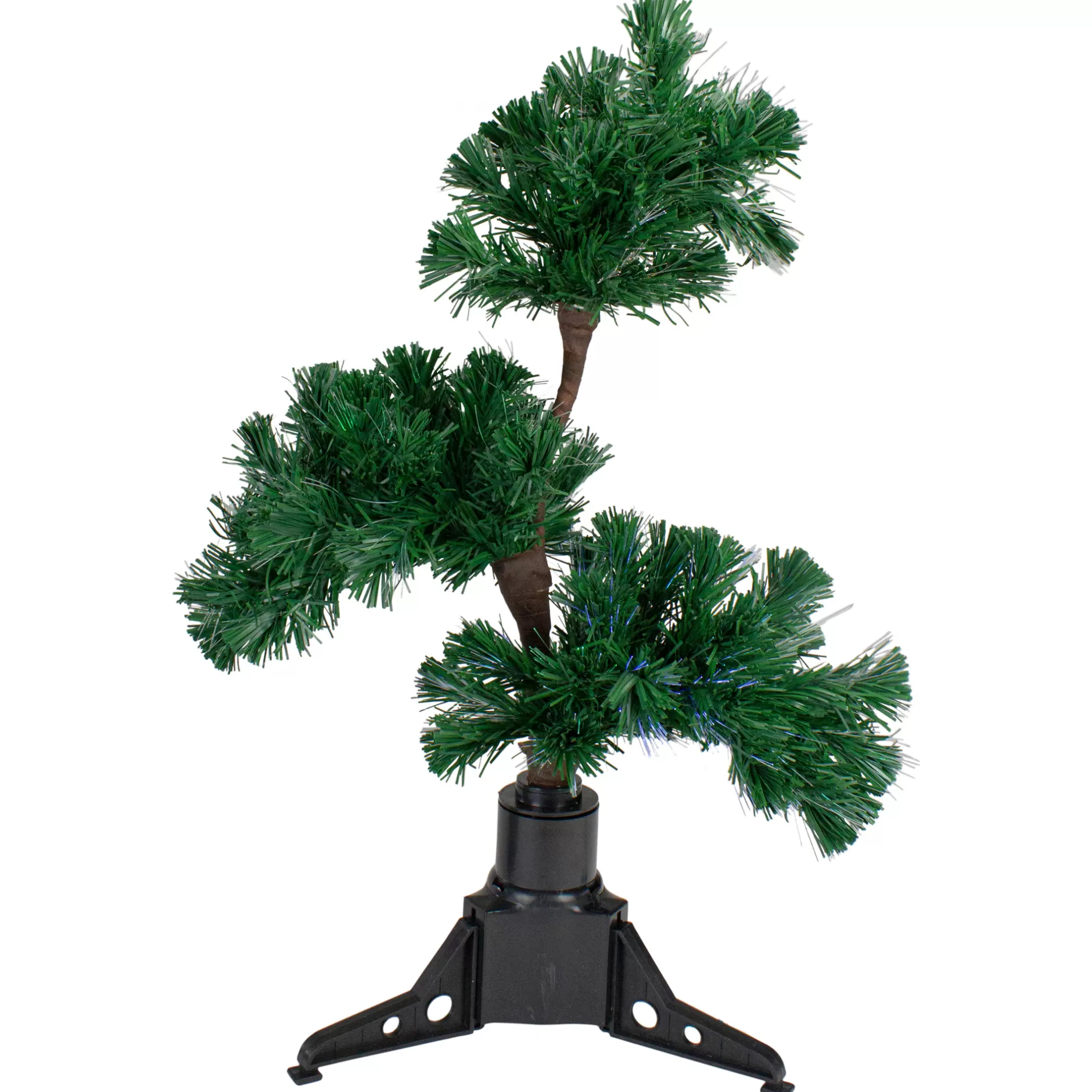 Best 2' Pre-Lit Fiber Optic Bonsai-Style Artificial Pine Christmas Tree - Multi Pre-Lit