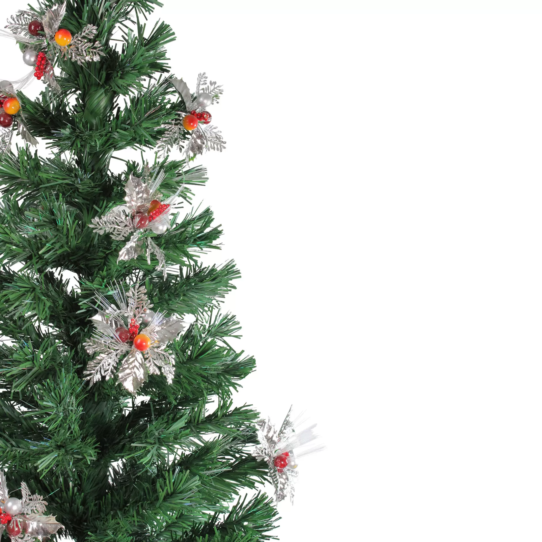 Sale 6' Pre-Lit Fiber Optic Slim Profile Artificial Christmas Tree - Multicolor Lights Fiber Optic