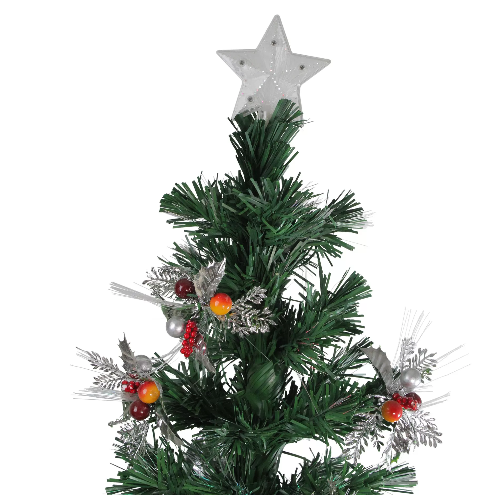 Sale 6' Pre-Lit Fiber Optic Slim Profile Artificial Christmas Tree - Multicolor Lights Fiber Optic