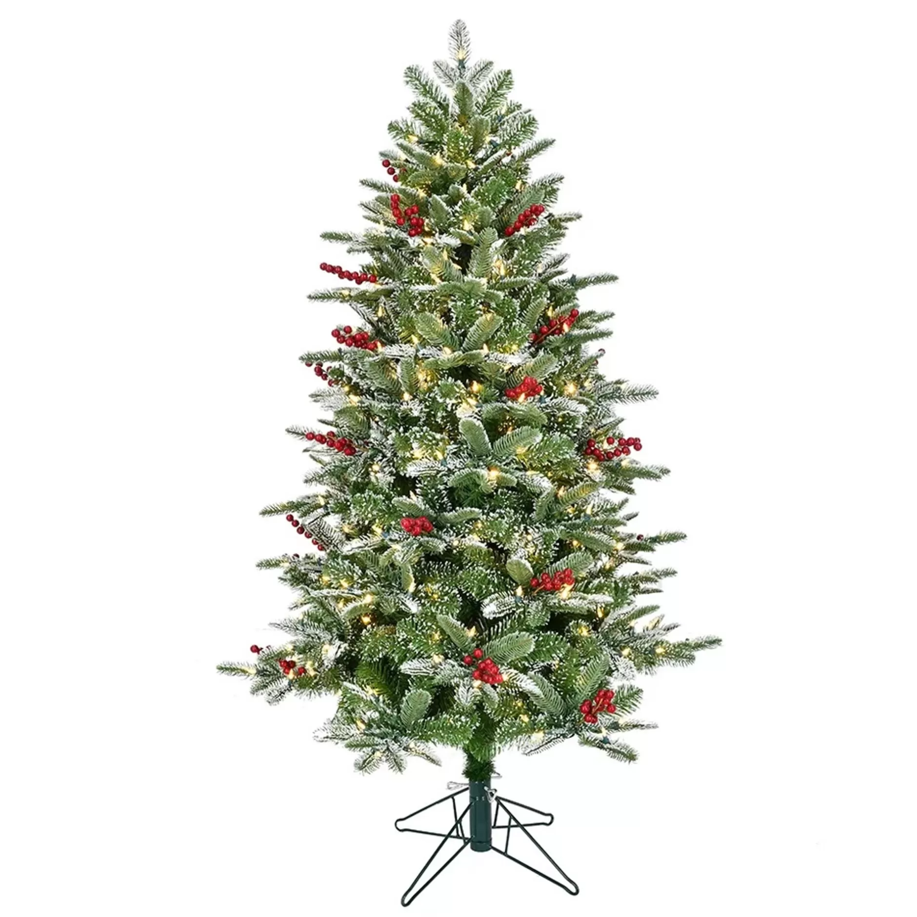 Flash Sale 5' Pre-Lit Flocked Breckenridge Artificial Christmas Tree, Multicolor Led Lights Colorful