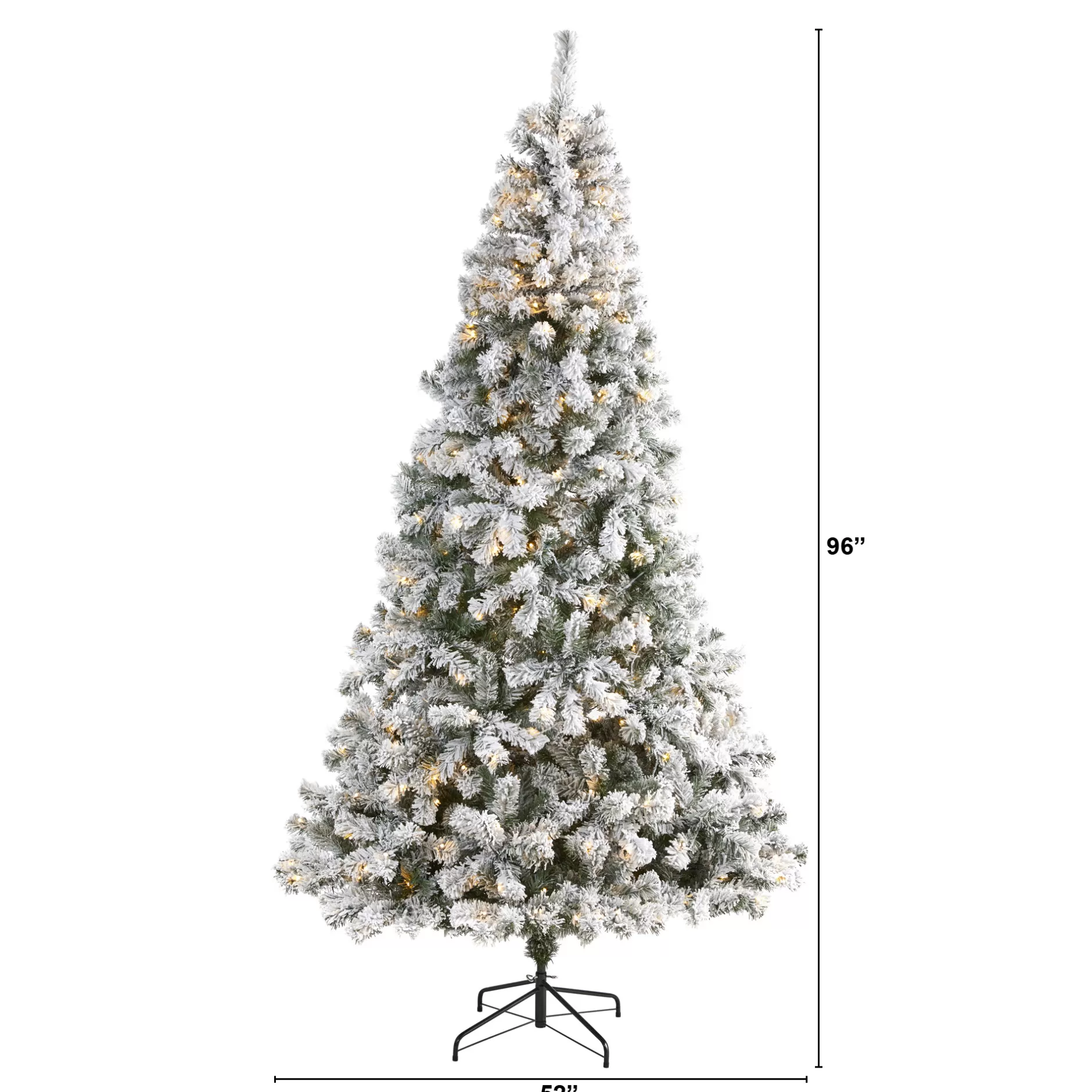 Cheap 8' Pre-Lit Flocked Fir Artificial Christmas Tree, Clear Led Lights Flocked