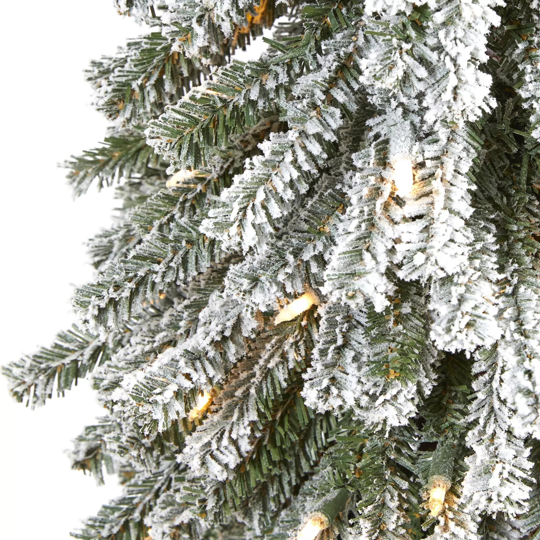 Shop 5' Pre-Lit Flocked Grand Alpine Artificial Christmas Tree, Warm Clear Led Lights Pre-Lit