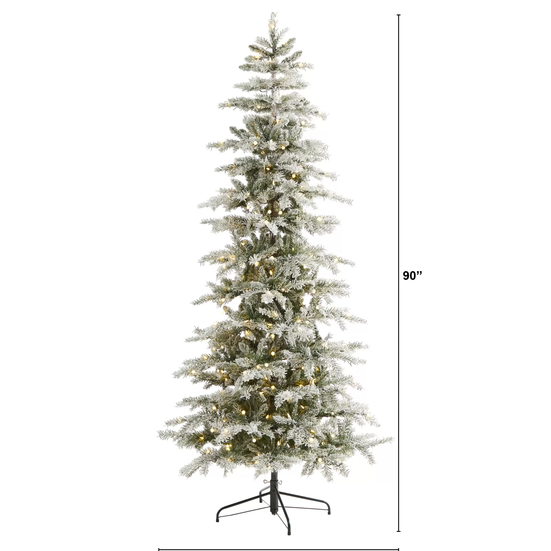 Best Sale 7.5' Pre-Lit Flocked Nova Scotia Artificial Christmas Tree, Warm Clear Led Lights Pre-Lit