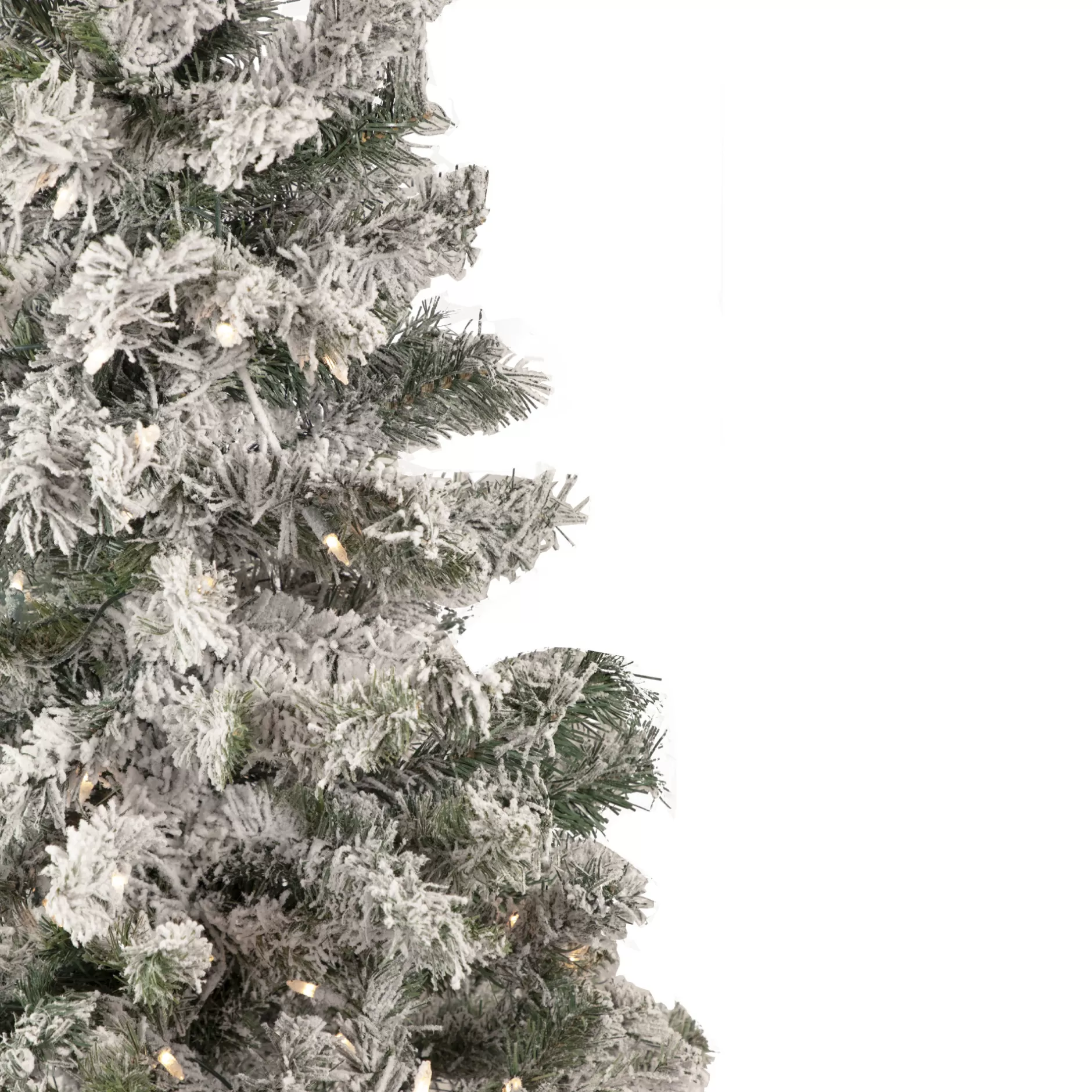 Clearance 4.5' Pre-Lit Flocked Pine Medium Artificial Christmas Tree - Clear Lights Flocked