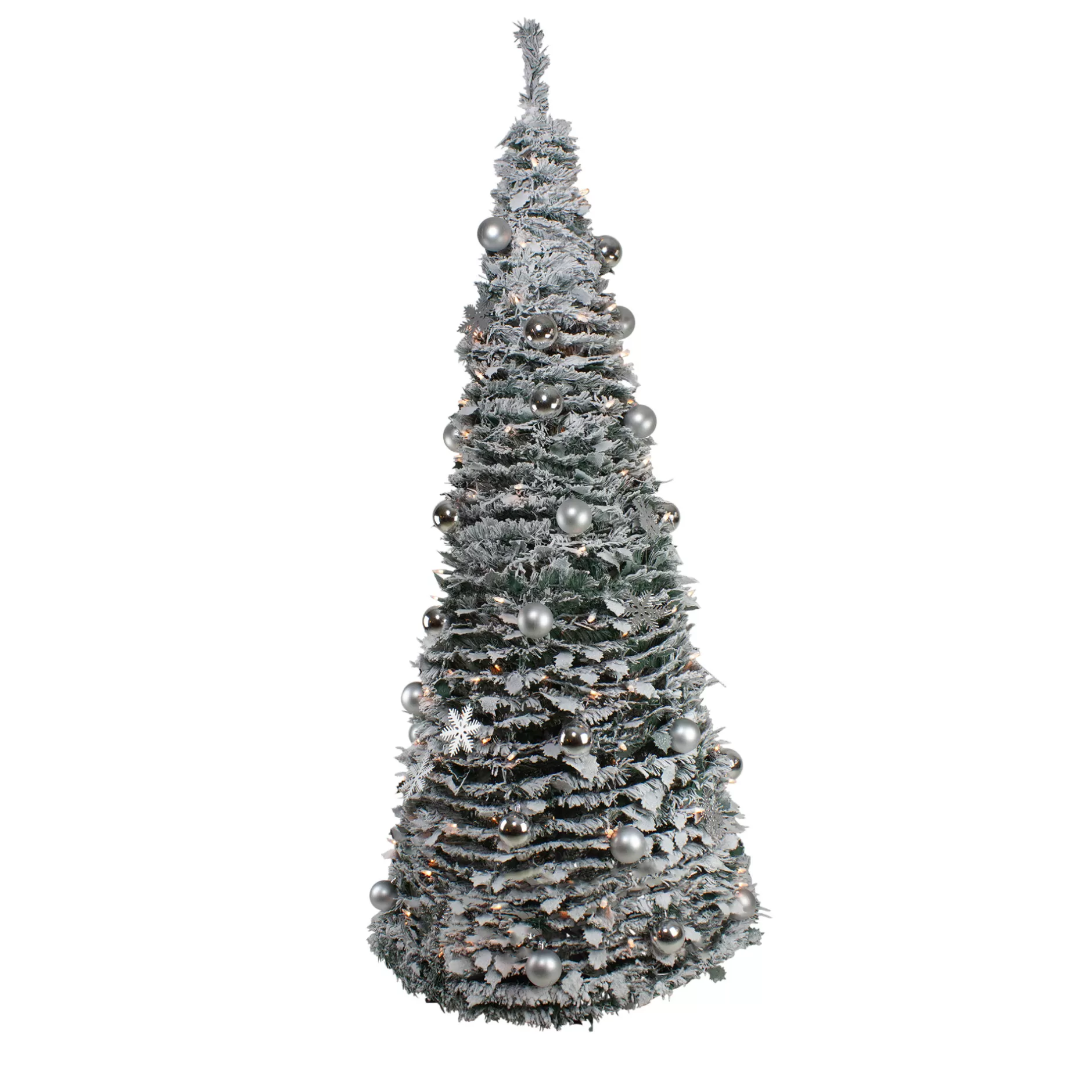 Best Sale 6' Pre-Lit Flocked Pre-Decorated Pop-Up Artificial Christmas Tree Pop Up