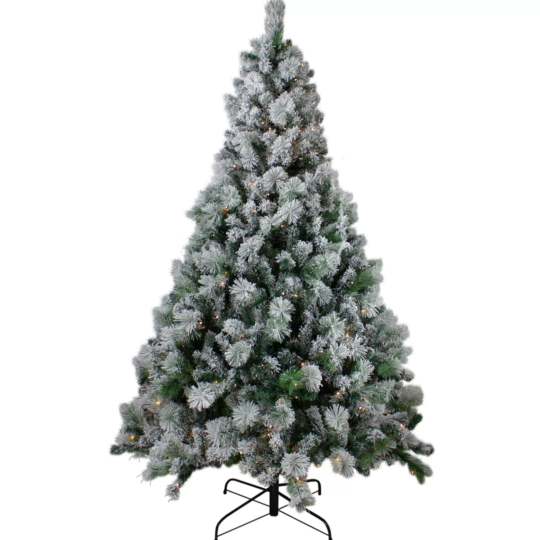 Best 7.5' Pre-Lit Flocked Somerset Spruce Artificial Christmas Tree - Clear Lights Flocked