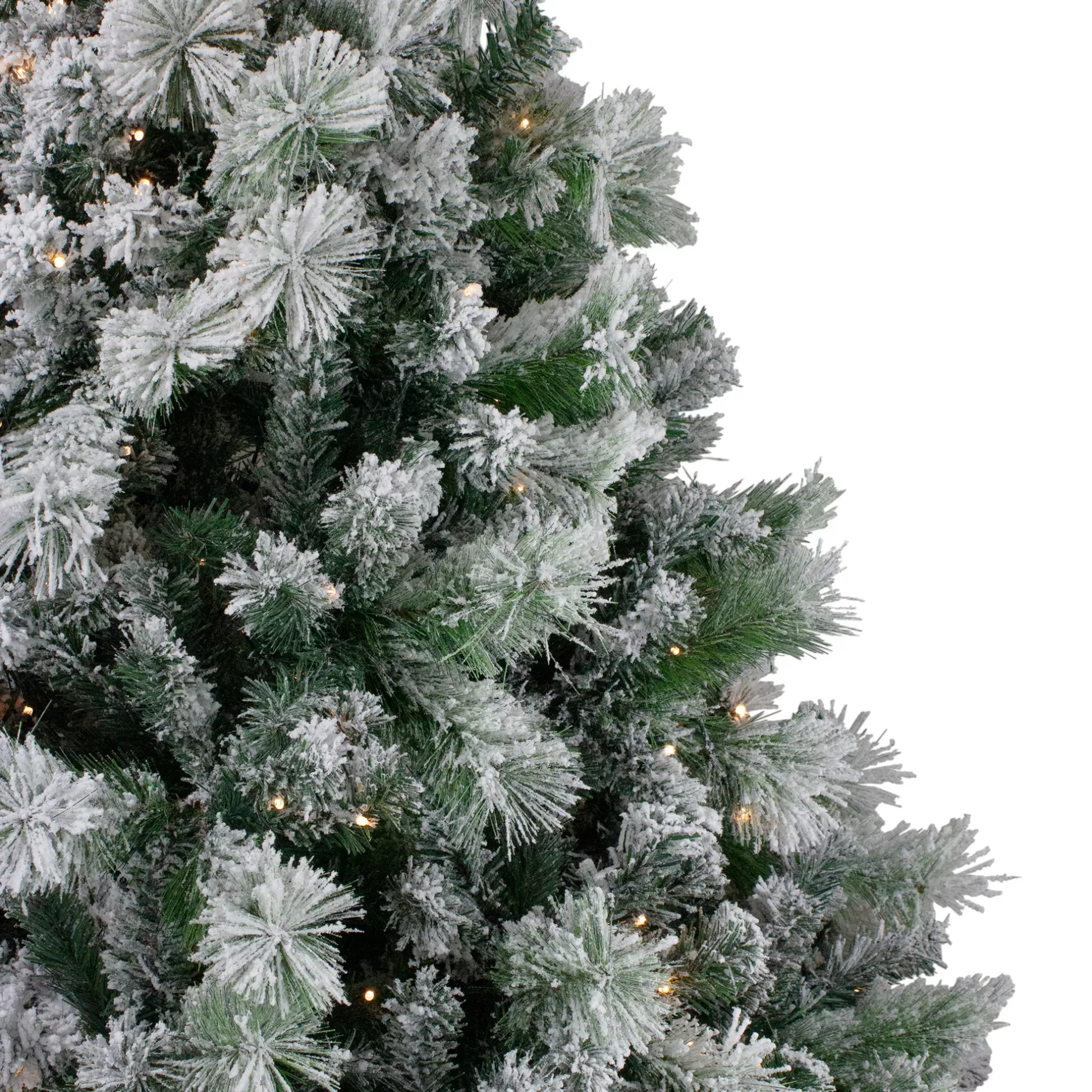 Best 7.5' Pre-Lit Flocked Somerset Spruce Artificial Christmas Tree - Clear Lights Flocked