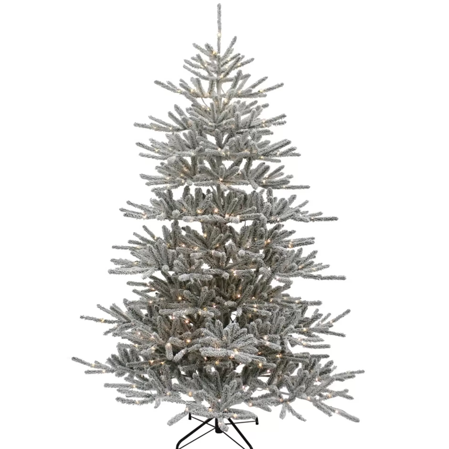 Outlet 7' Pre-Lit Flocked Vail Pine Artificial Christmas Tree, Warm White Led Lights Flocked