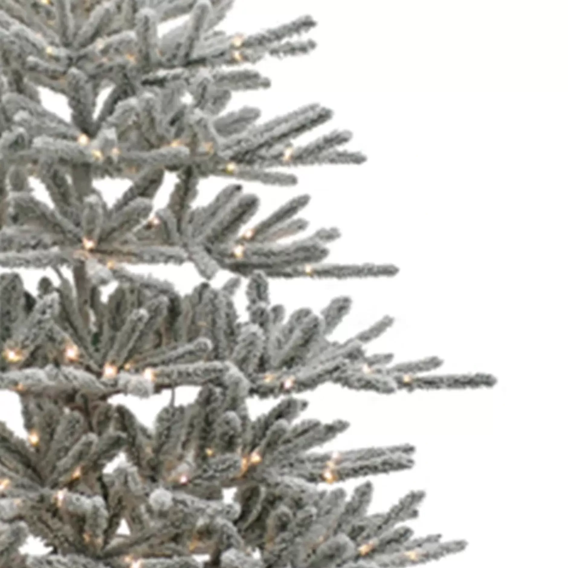 Outlet 7' Pre-Lit Flocked Vail Pine Artificial Christmas Tree, Warm White Led Lights Flocked