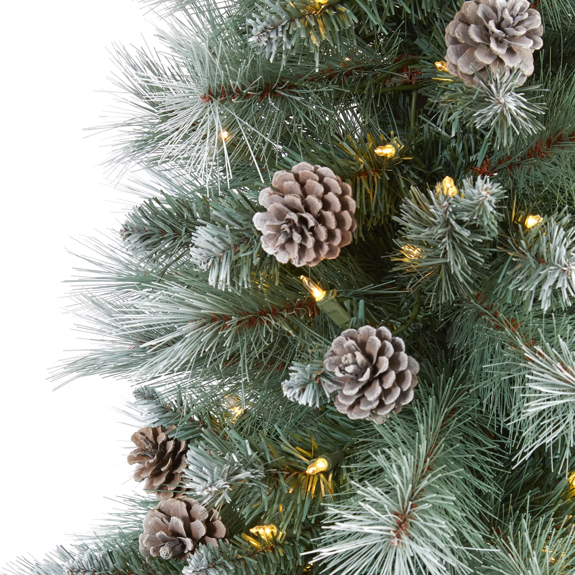 Best 6' Pre-Lit Frosted Columbia Pine Artificial Christmas Tree, Clear Led Lights Flocked