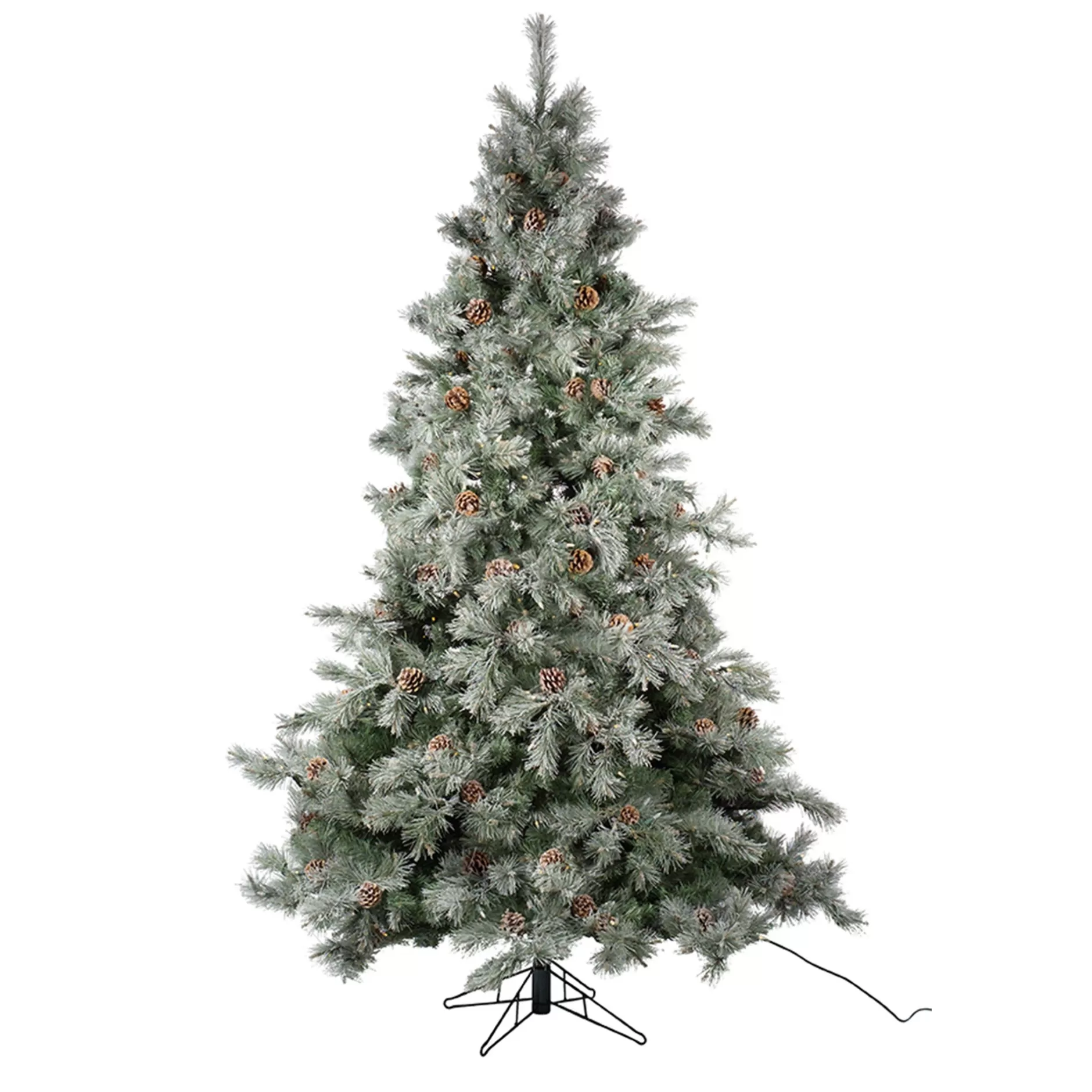 Best Sale 7.5' Pre-Lit Frosted Pine Cone Artificial Christmas Tree - Multi-Color Lights Pre-Lit