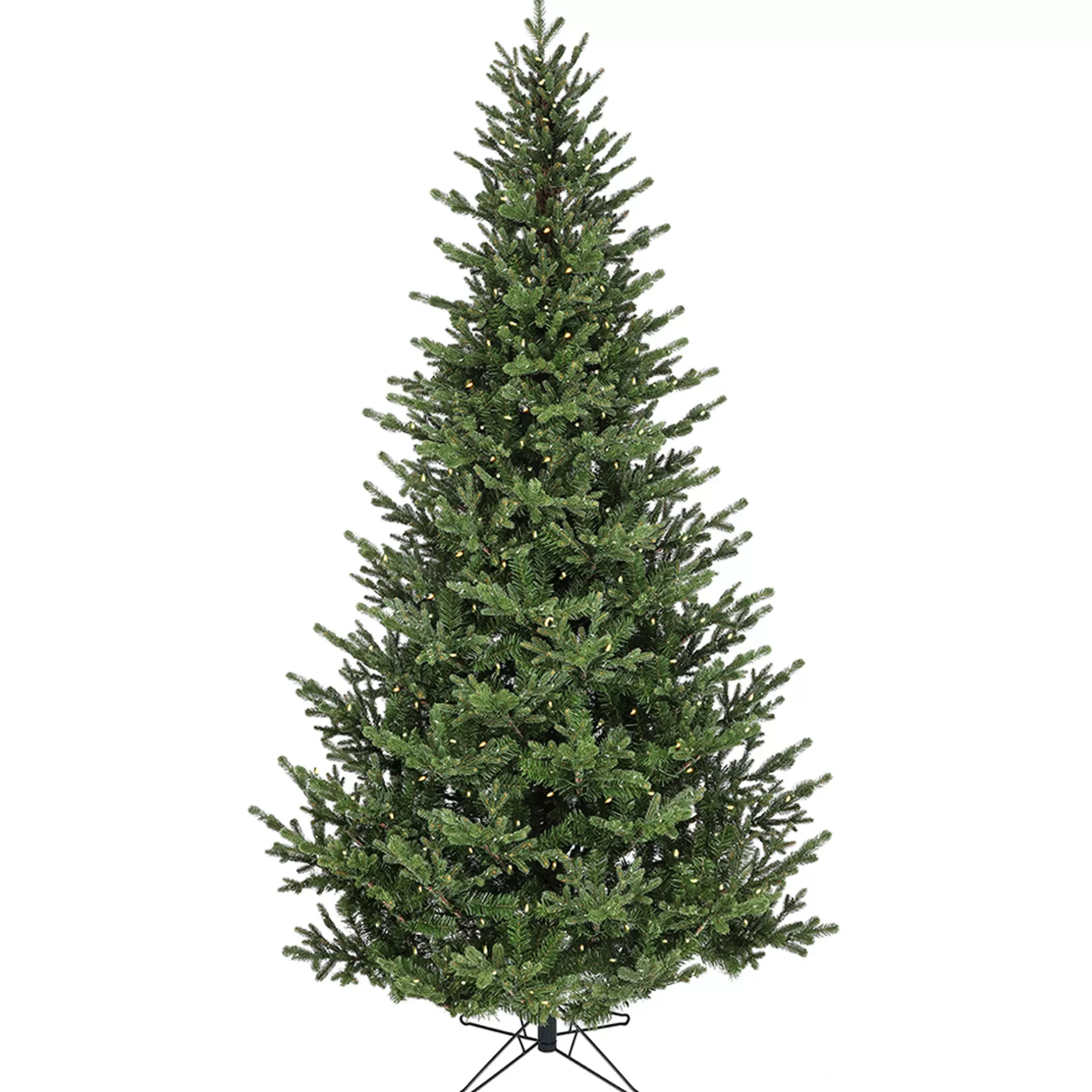 Clearance 7.5' Pre-Lit Full Baby Noble Fir Artificial Christmas Tree, Warm White Led Lights Pre-Lit