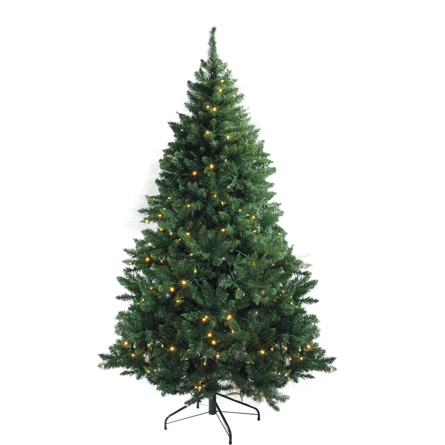 Store 7.5' Pre-Lit Full Buffalo Fir Artificial Christmas Tree - Warm White Led Lights Pre-Lit