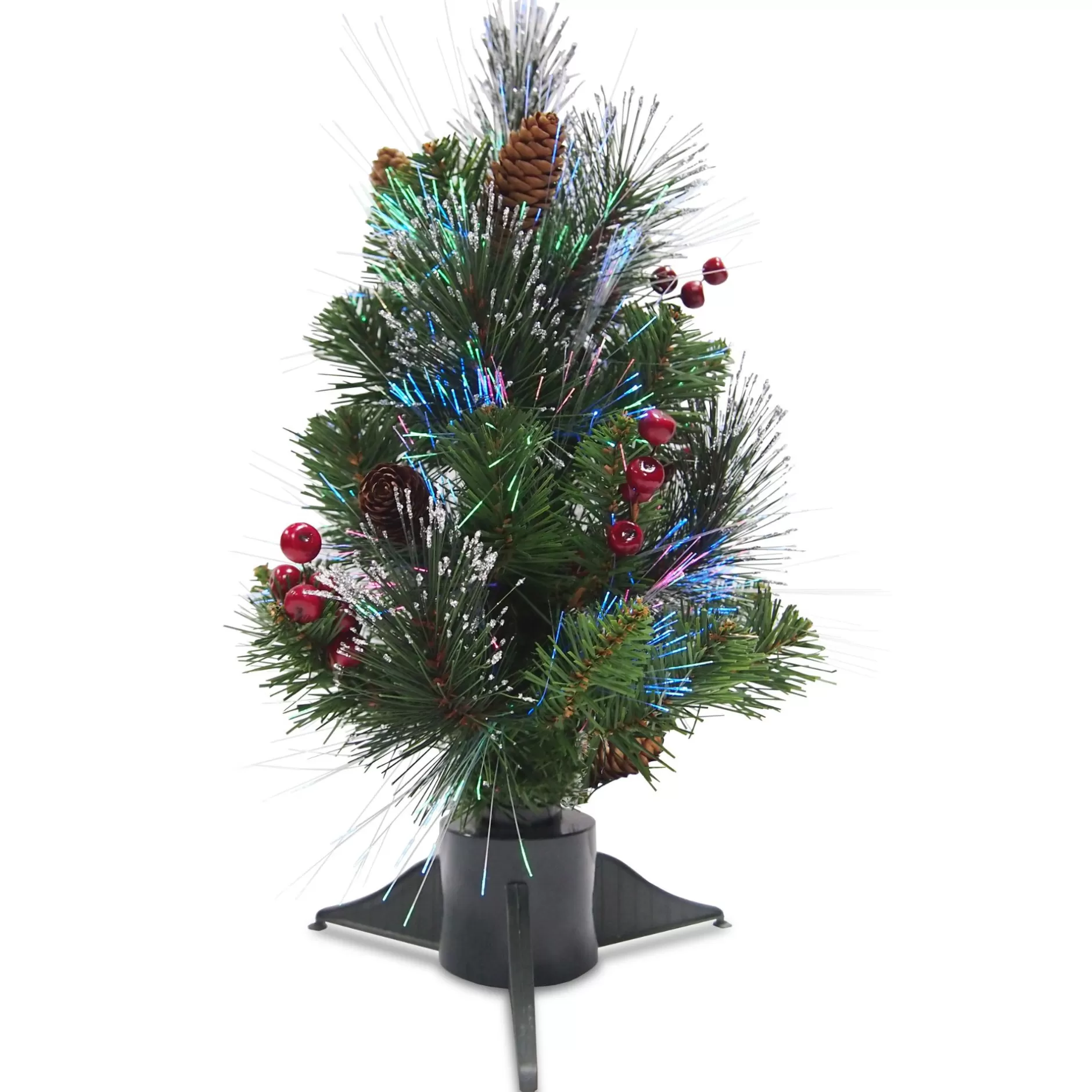 Best 18" Pre-Lit Full Crestwood Spruce Artificial Christmas Tree, Multicolor Led Lights Pre-Lit