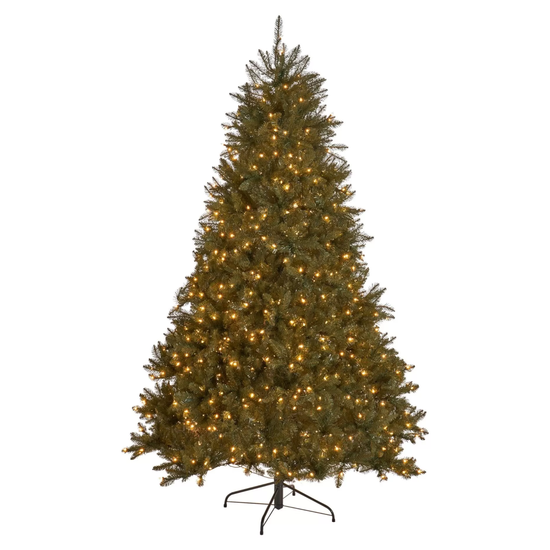 Shop 7.5' Pre-Lit Full Dunhill Hinged Fir Artificial Christmas Tree - Clear Lights Pre-Lit