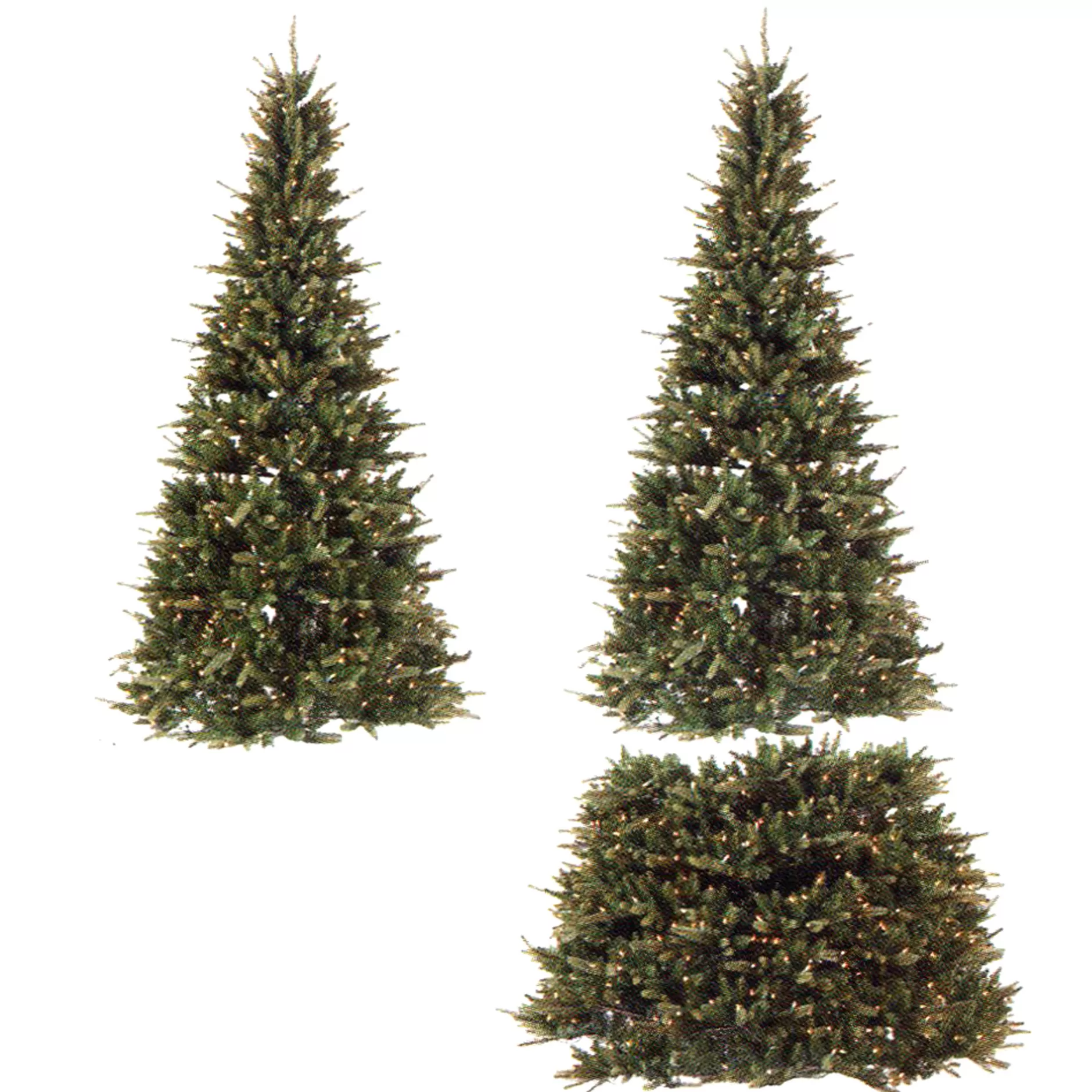 Online 7.5' Pre-Lit Full Green Extend-A-Tree Adjustable Artificial Christmas Tree - Clear Lights Pre-Lit