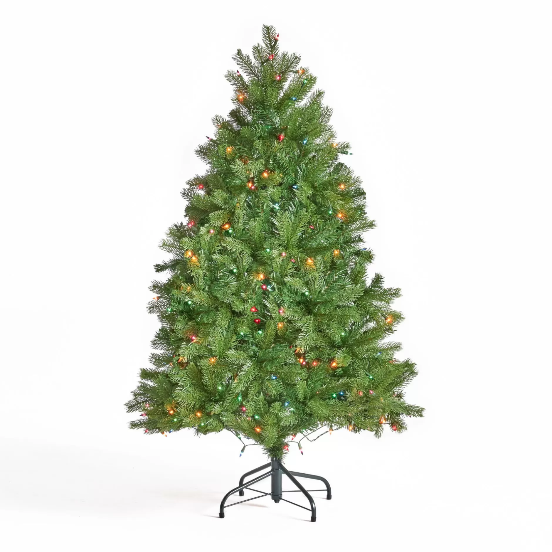 Shop 4.5' Pre-Lit Full Mixed Spruce Artificial Christmas Tree - Multicolor Lights Pre-Lit