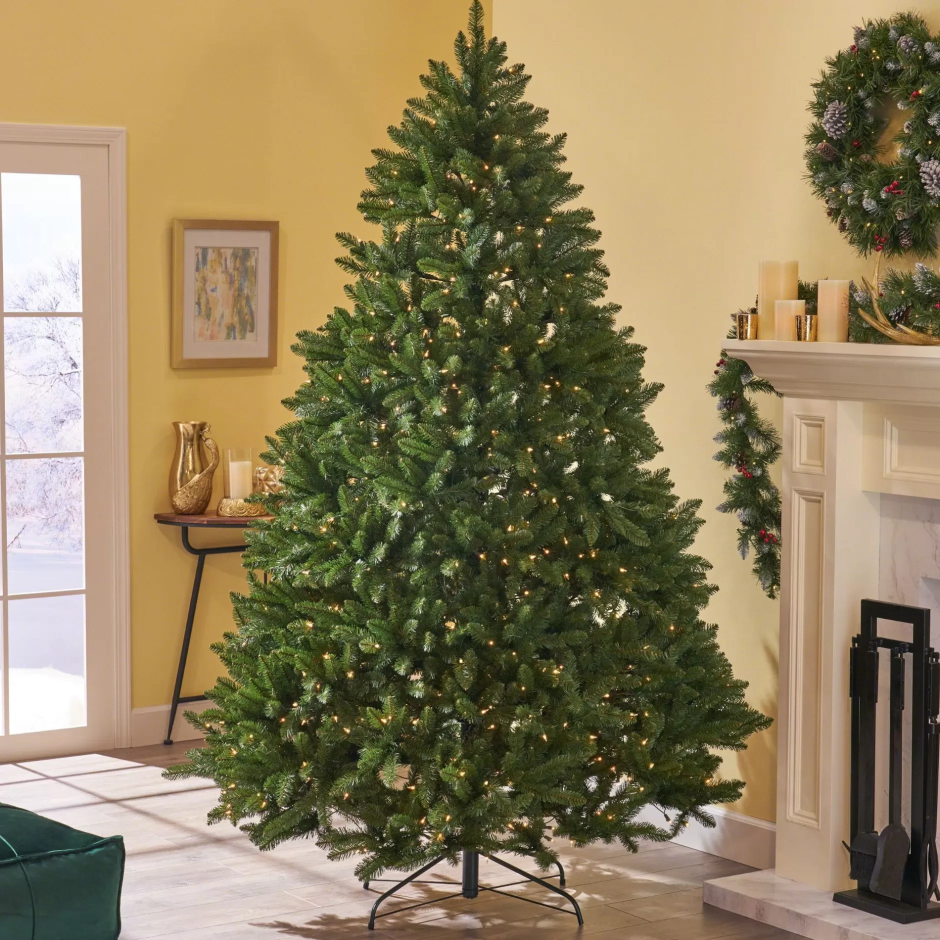 Discount 9' Pre-Lit Full Norway Spruce Artificial Christmas Tree - Clear Lights Pre-Lit