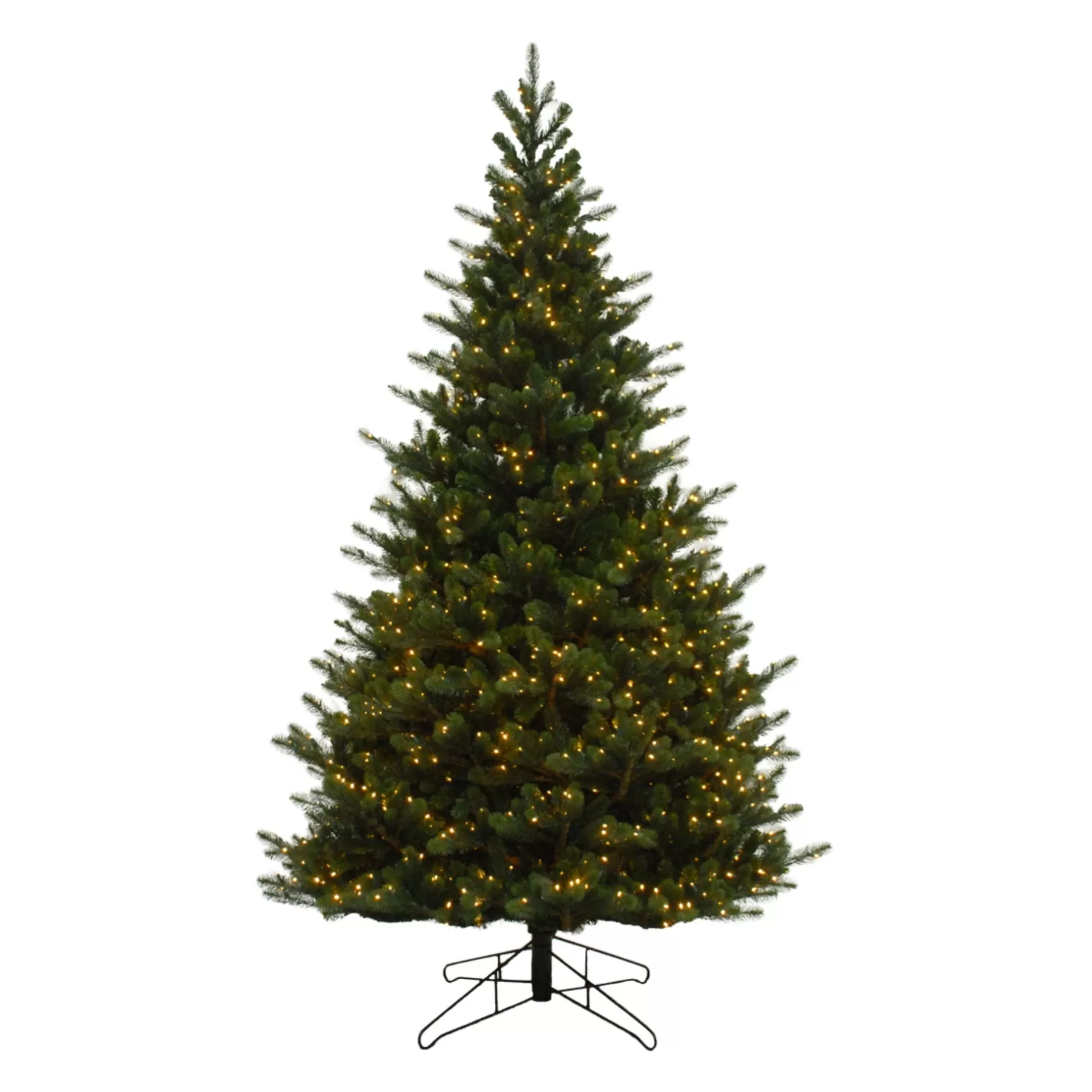 Best 7.5' Pre-Lit Full Sedona Pine Deluxe Artificial Christmas Tree, Warm White Led Lights Pre-Lit
