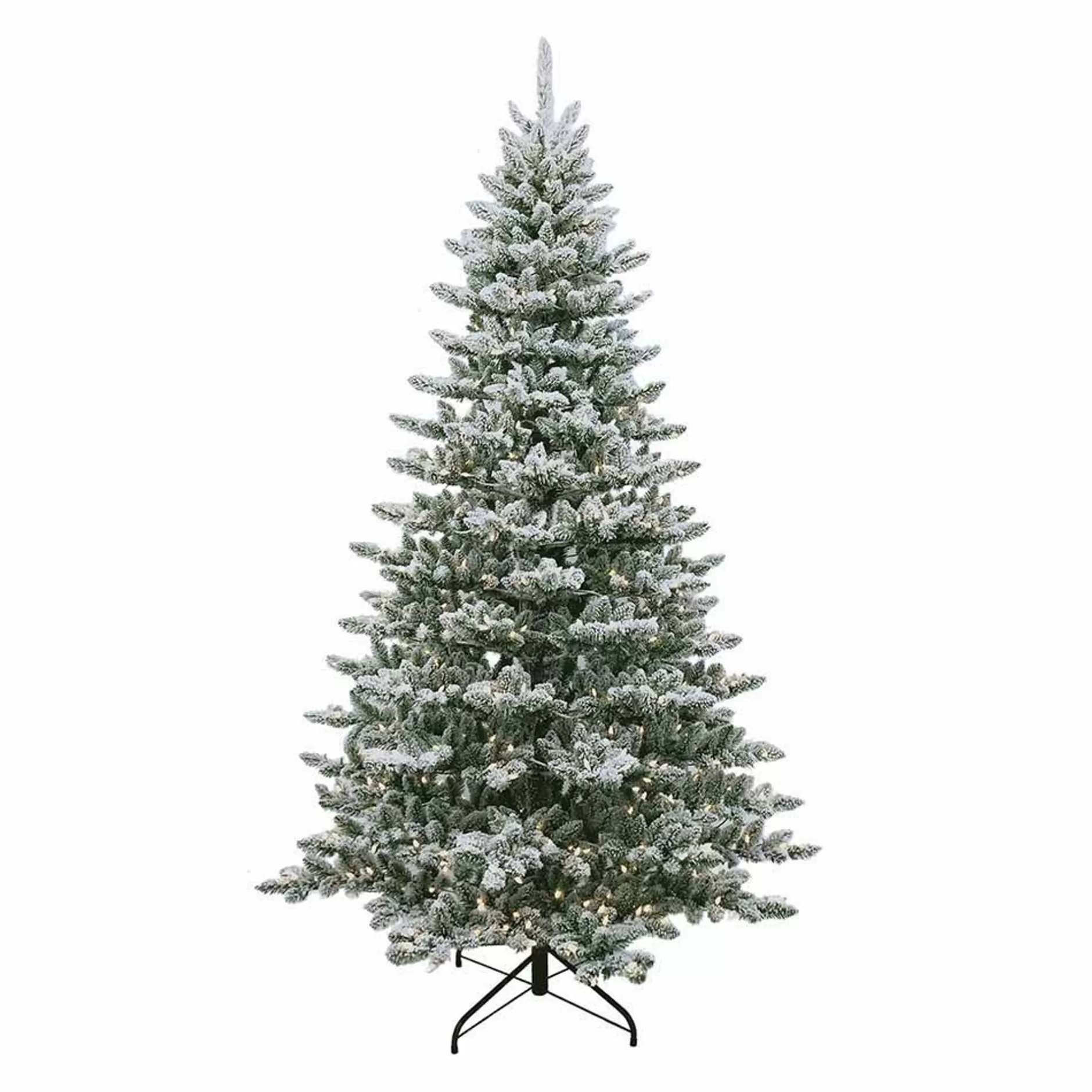 Online 7.5' Pre-Lit Full Snow Pine Artificial Christmas Tree, Warm Whiter Led Lights Pre-Lit