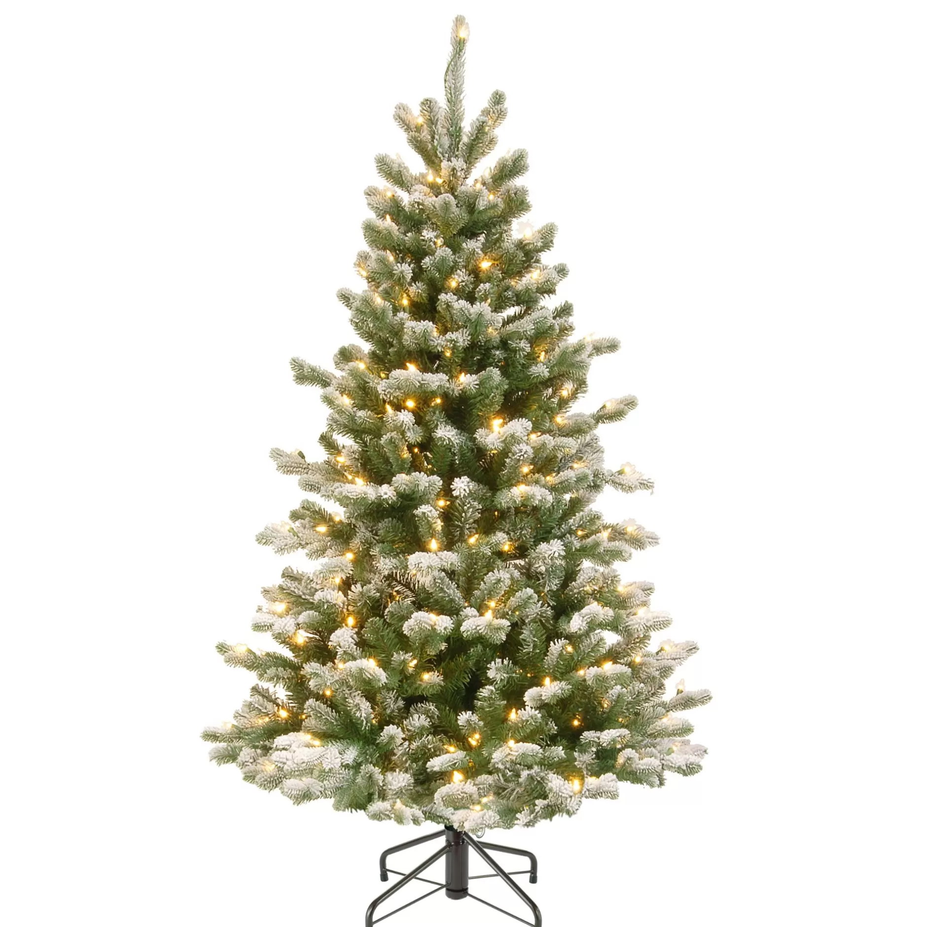 Fashion 4.5' Pre-Lit Full Snowy Sheffield Spruce Artificial Christmas Tree - Multicolor Led Lights Pre-Lit