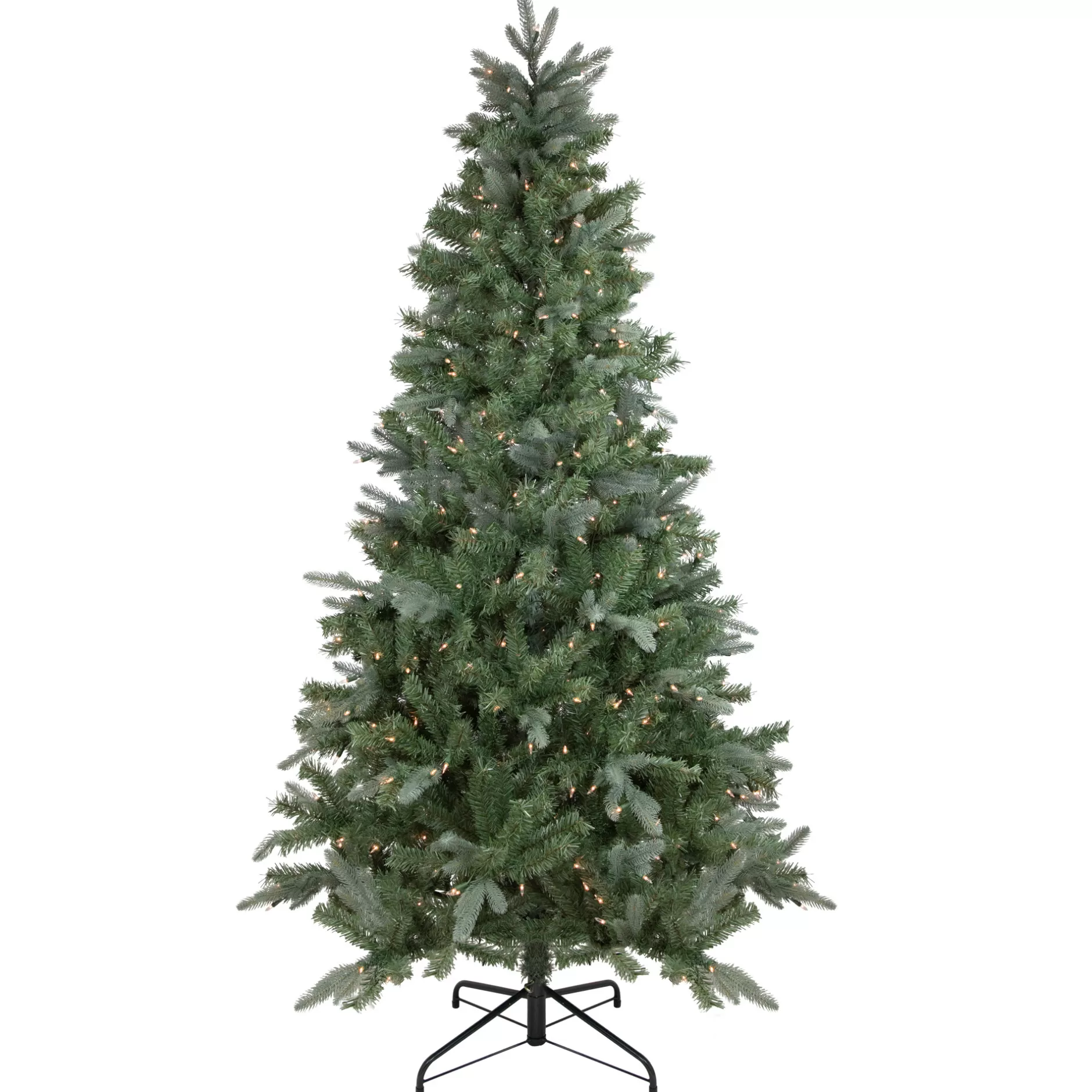 Store 7.5' Pre-Lit Granville Fraser Fir Slim Artificial Christmas Tree, Clear Lights Pre-Lit
