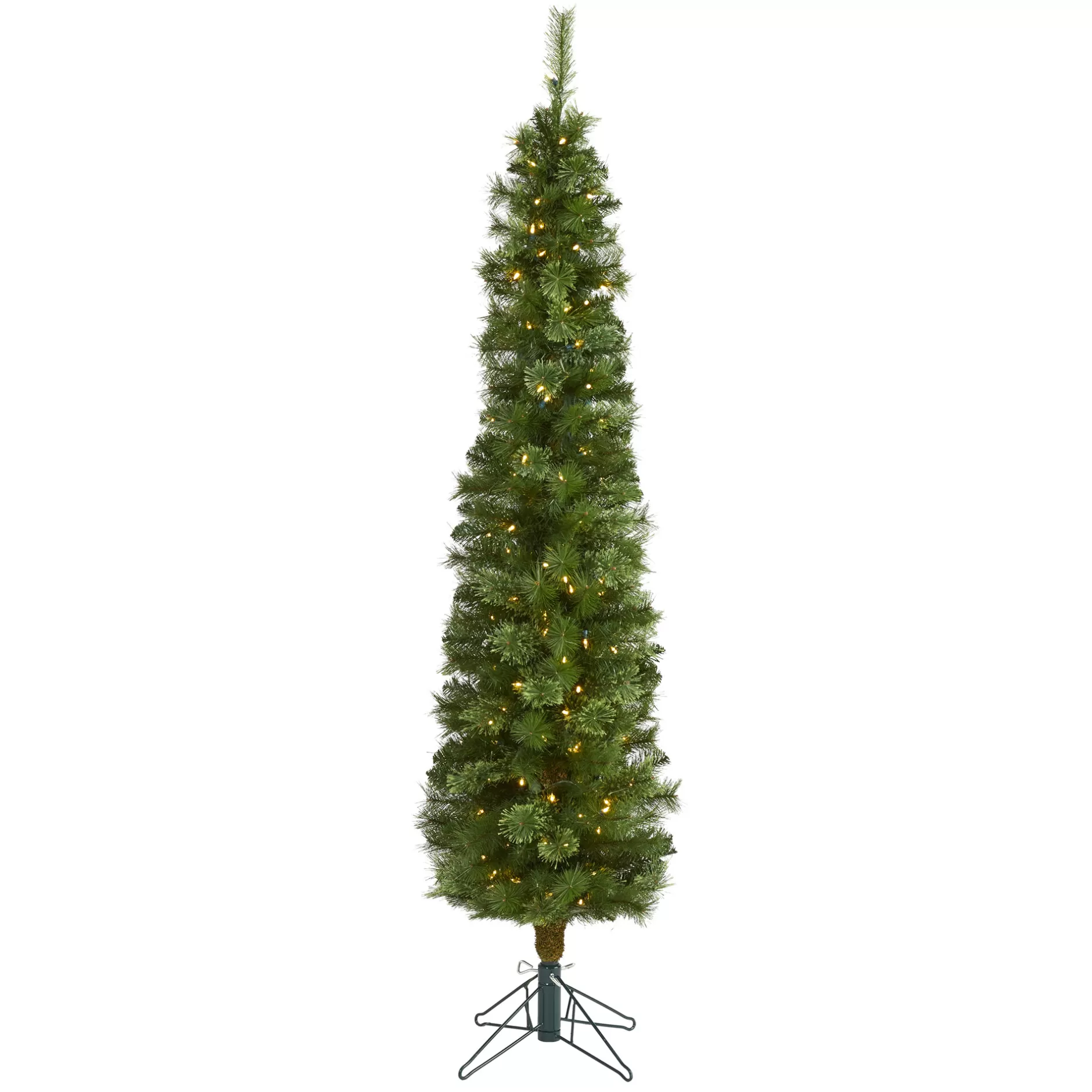 Cheap 6' Pre-Lit Green Pencil Artificial Christmas Tree, Clear Led Lights Pre-Lit