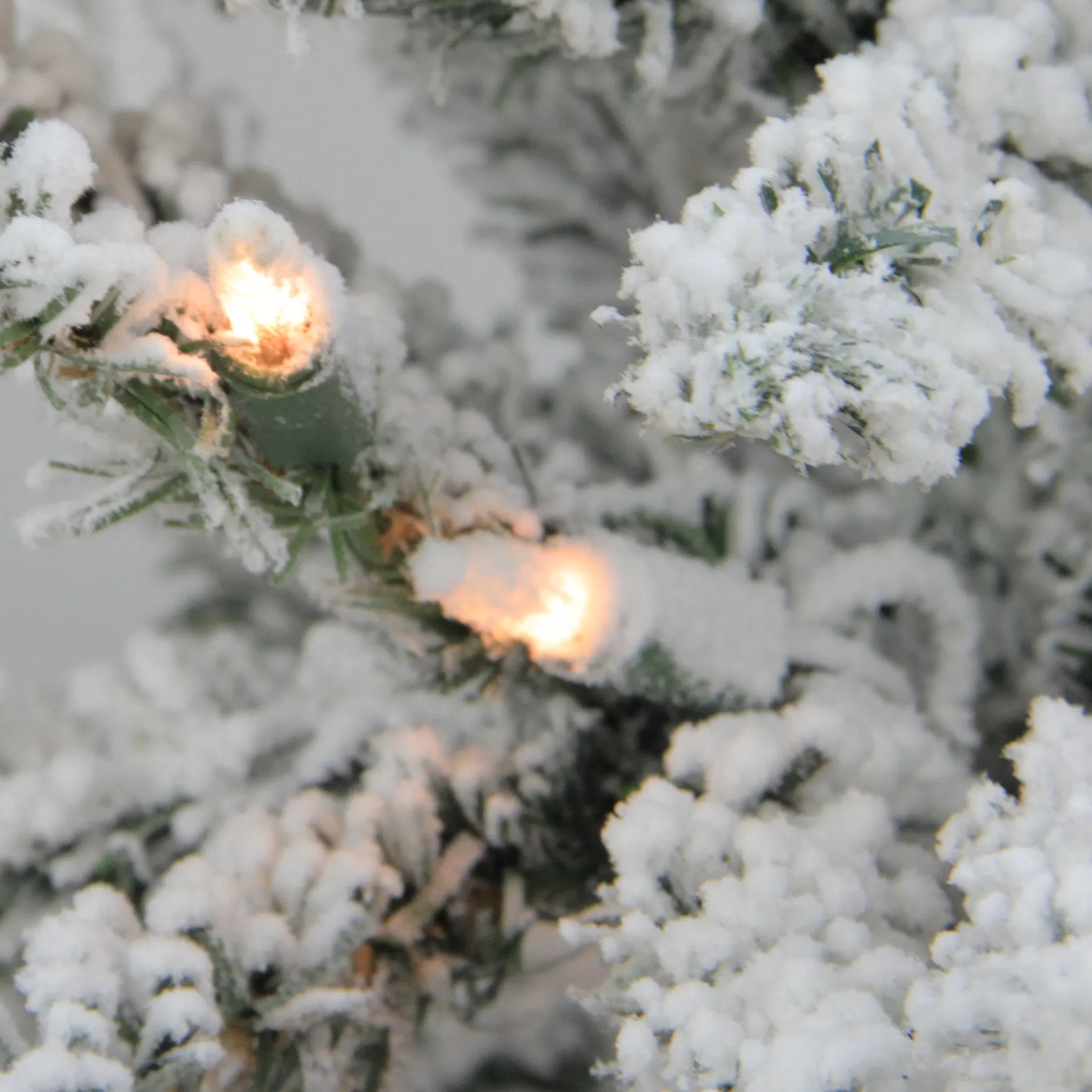 Flash Sale 7' Pre-Lit Green Pencil Flocked Alpine Artificial Christmas Tree - Clear Lights Pre-Lit