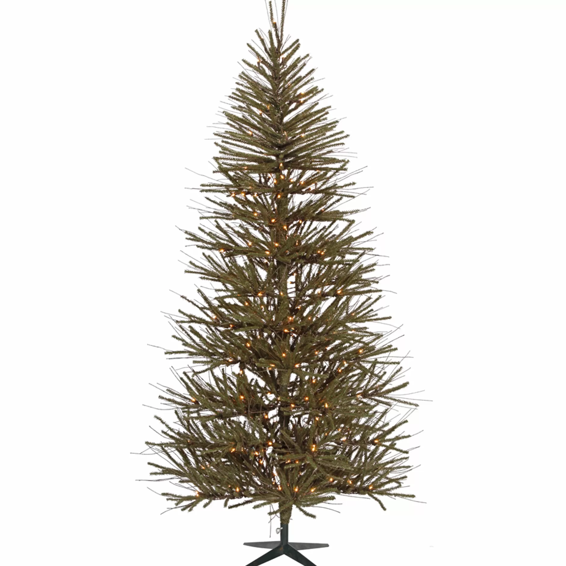 Store 10' Pre-Lit Green Slim Vienna Twig Artificial Christmas Tree - Clear Lights Pre-Lit