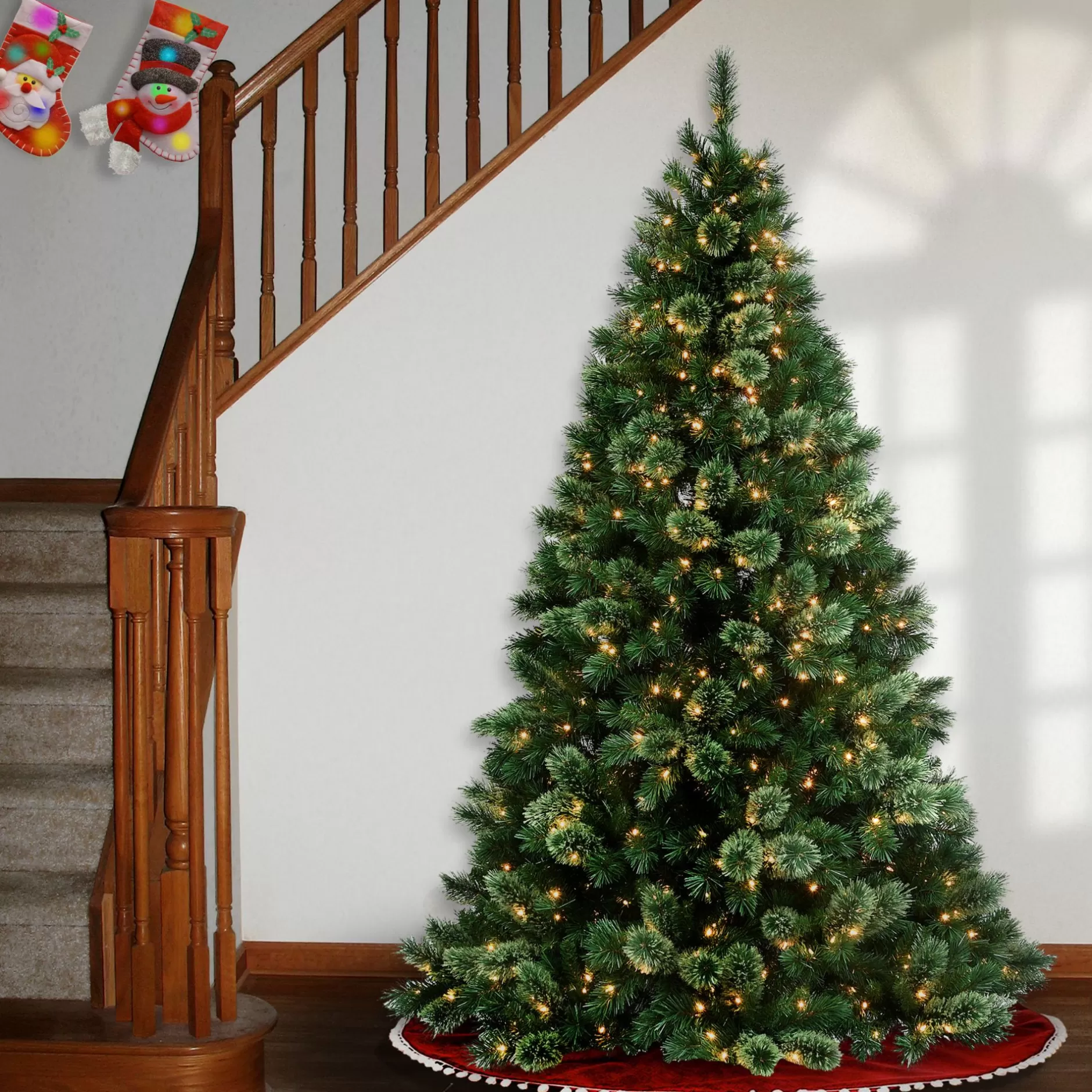 Best Sale 6.5' Pre-Lit Hamburg Pine Artificial Christmas Tree - Clear Lights Pre-Lit