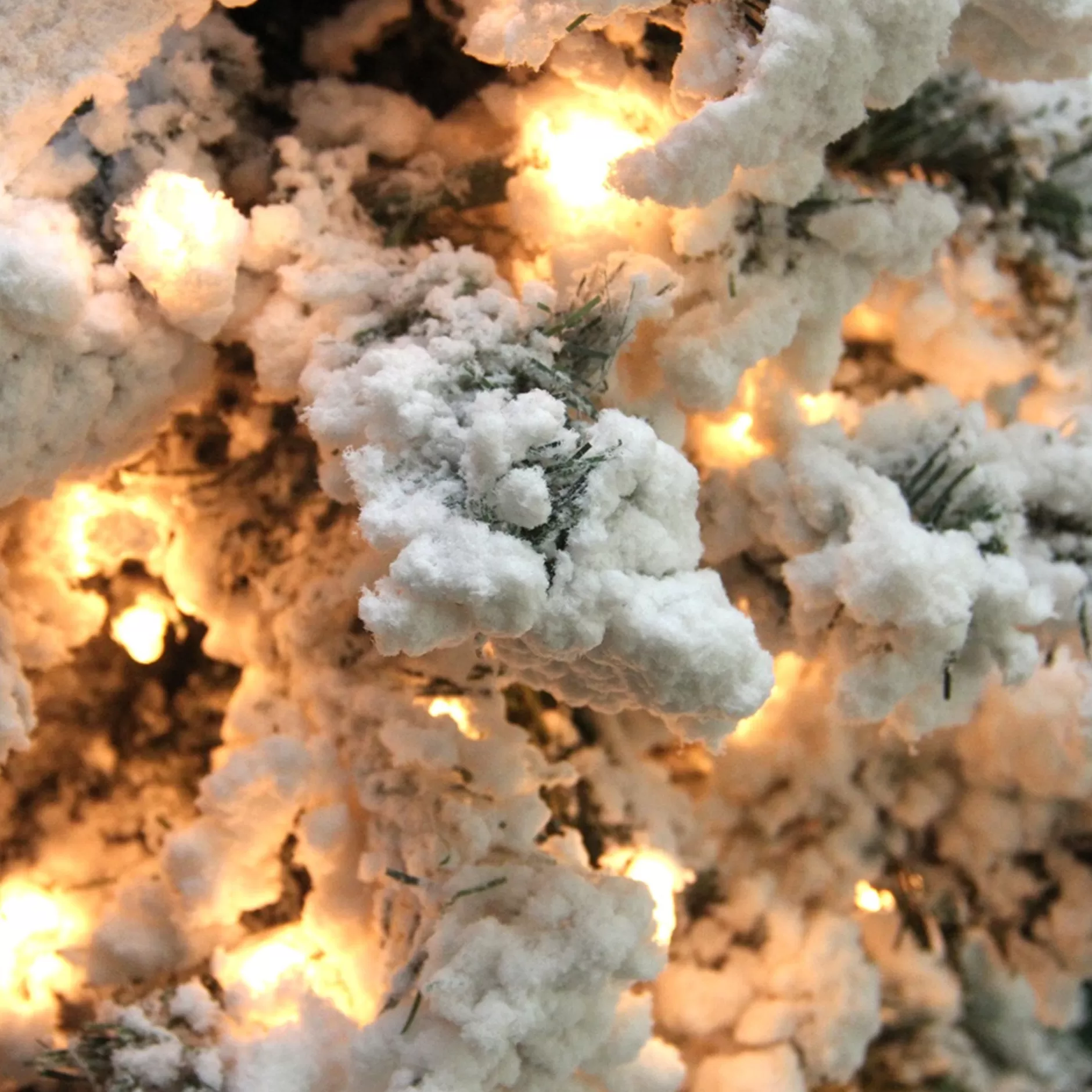 Best 7.5' Pre-Lit Heavily Flocked Medium Pine Artificial Christmas Tree, Clear Lights Pre-Lit