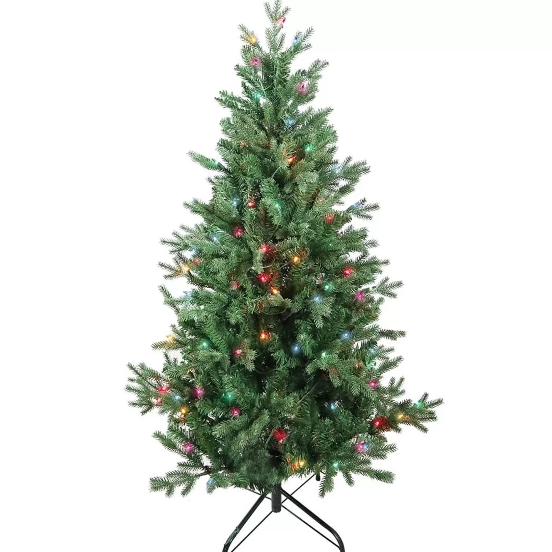 Discount 4.5' Pre-Lit Jackson Pine Artificial Christmas Tree, Multicolor Lights Colorful